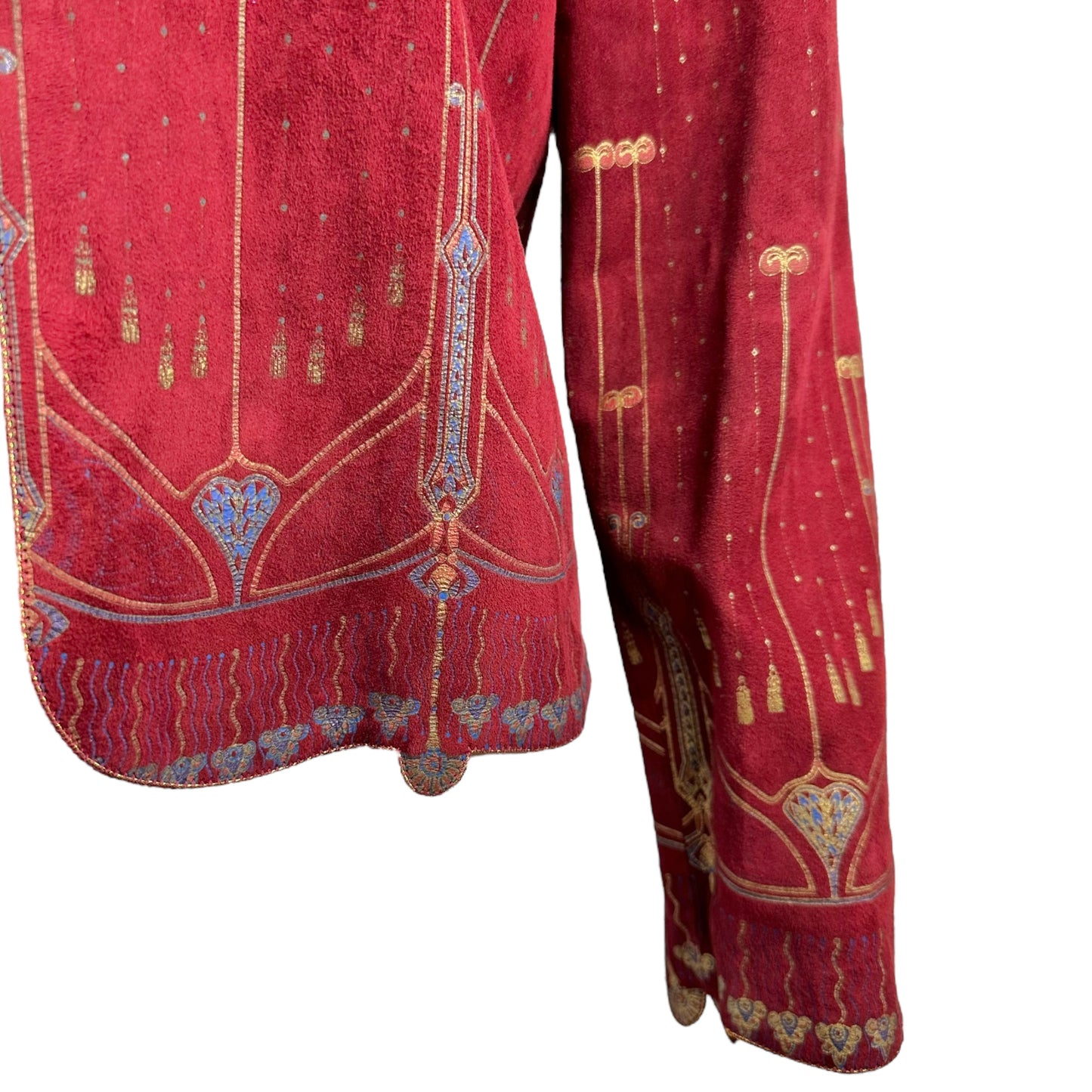 Roberto Cavalli Painted Red Suede Jacket - Outfit Repeater