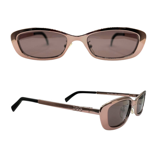 D&G Dolce & Gabbana Pink Metallic Small Rectangle Sunglasses DG 2024
