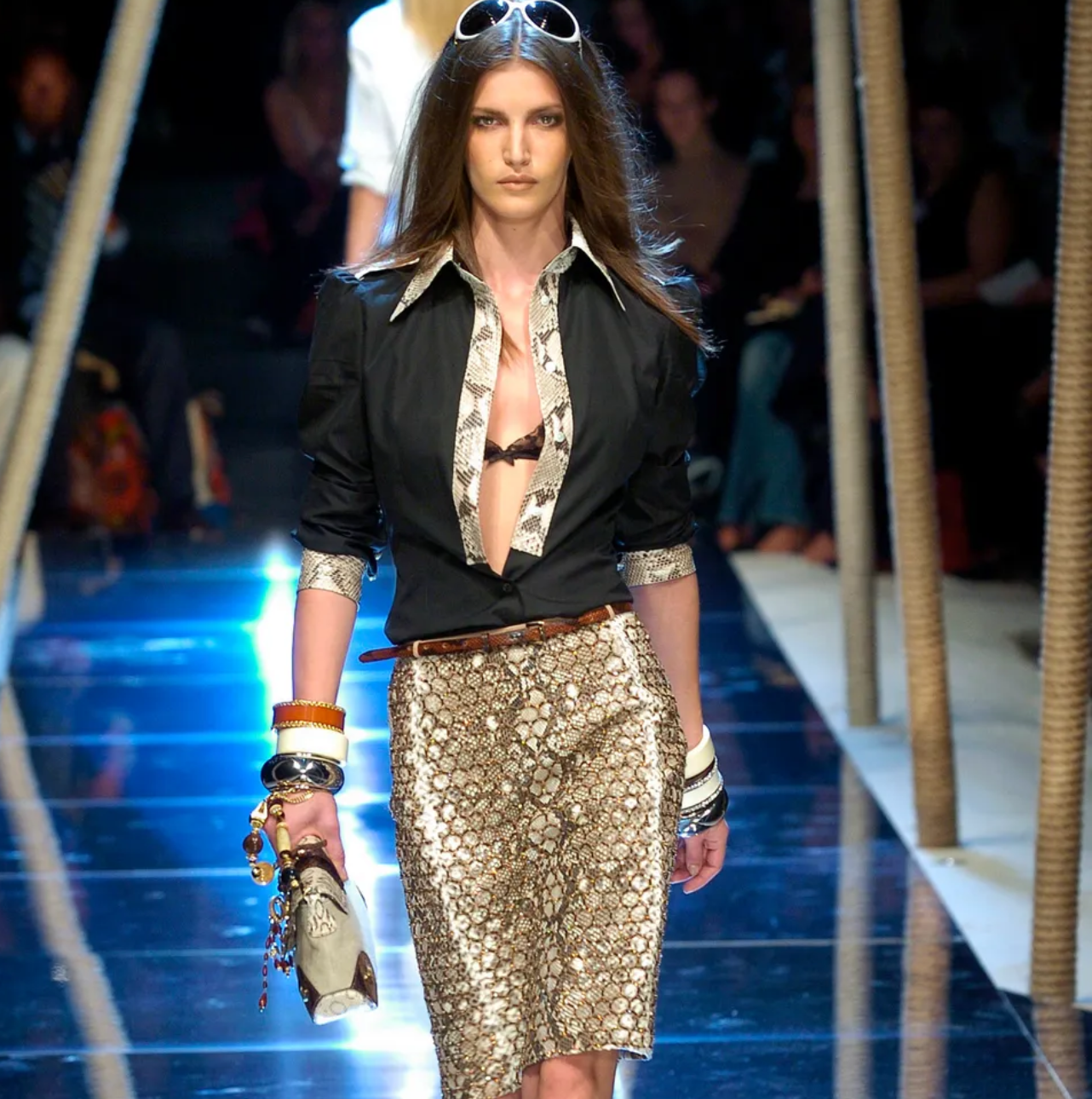 Dolce & Gabbana Python Beaded Shoulder Bag