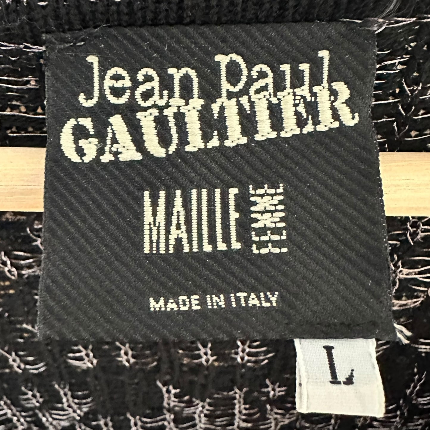 Jean Paul Gaultier Gray & Black Patterned Silk Sleeve Sweater