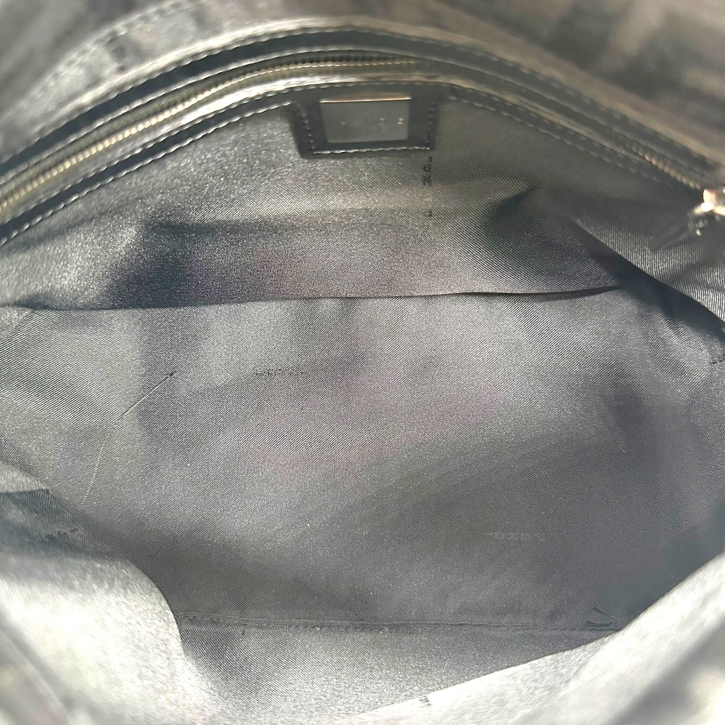 Fendi Black Zucca Monogram Foldover Square Baguette Bag