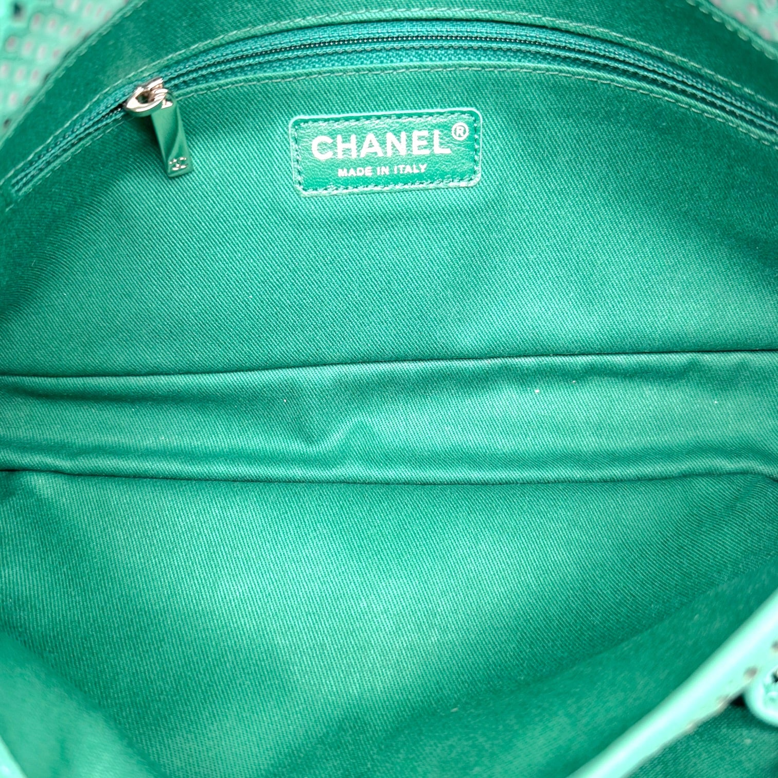 Chanel Medium Flap Bag Turquoise Perforated Leather