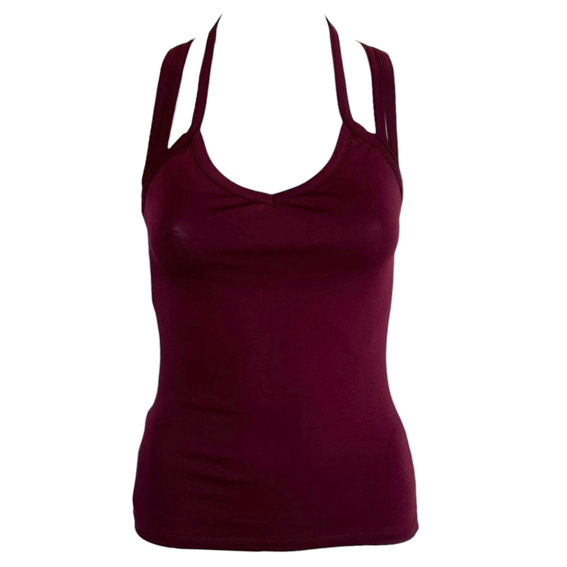 Jean Paul Gaultier Burgundy Yellow Fresco Print Halterneck Tank
