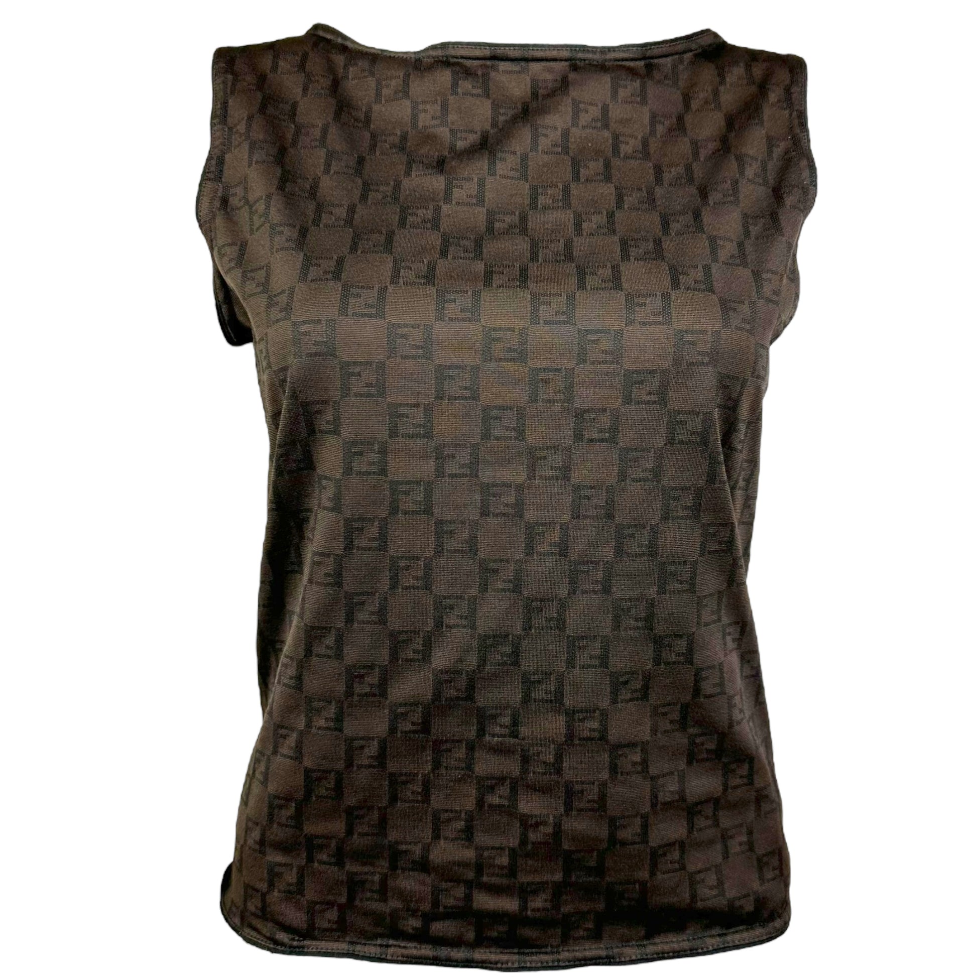 Fendi Brown Monogram Tank Top - Outfit Repeater