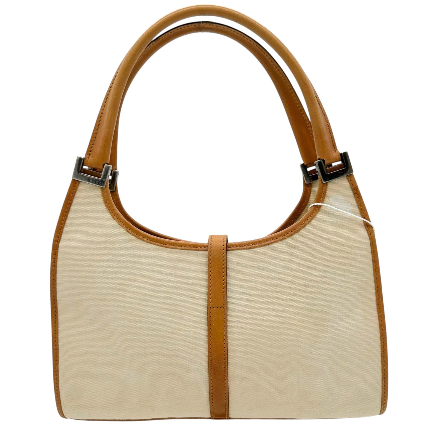 Gucci Ivory Canvas & Tan Leather Mini Jackie Bag