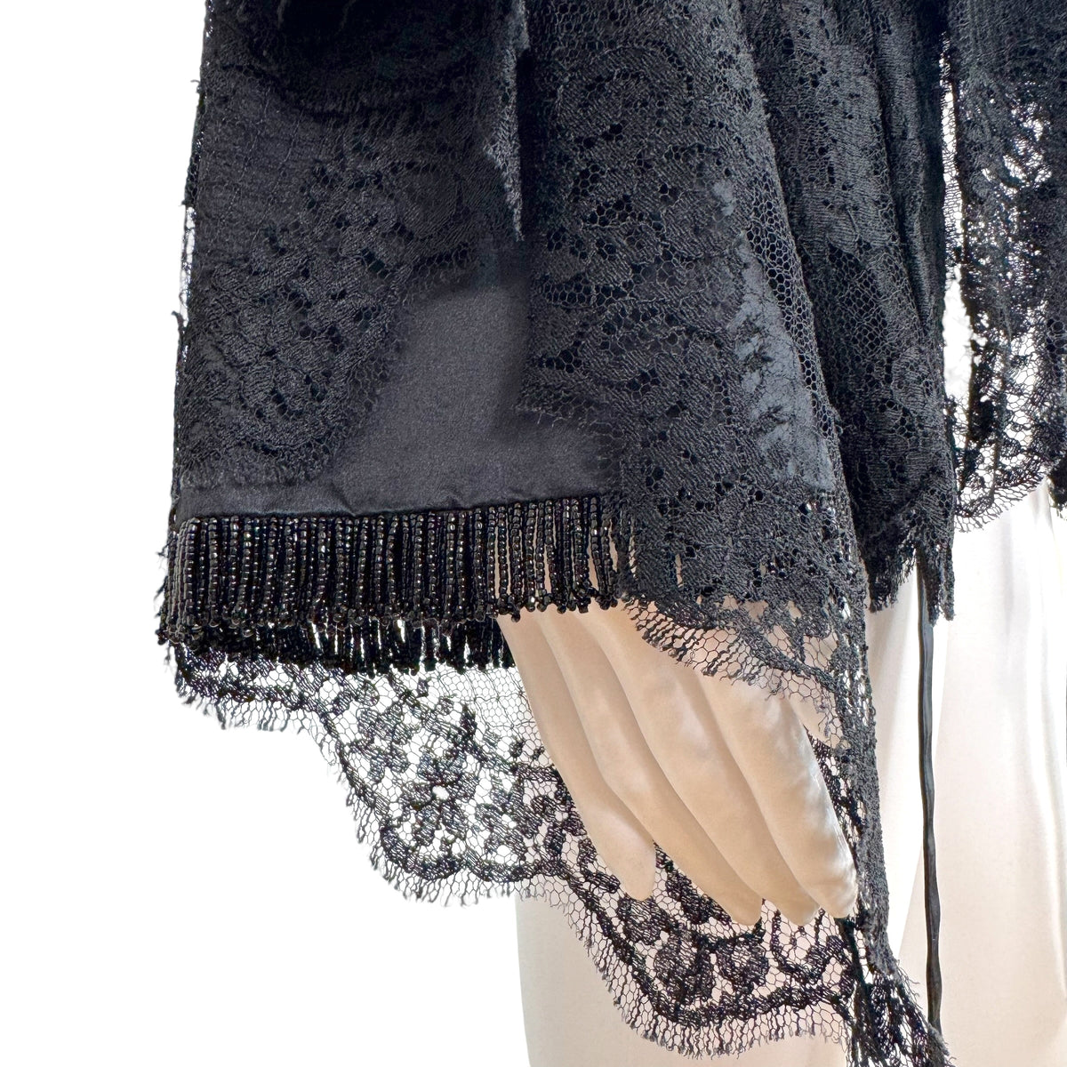 Dolce & Gabbana Black Beaded Silk Lace Gothic Jacket