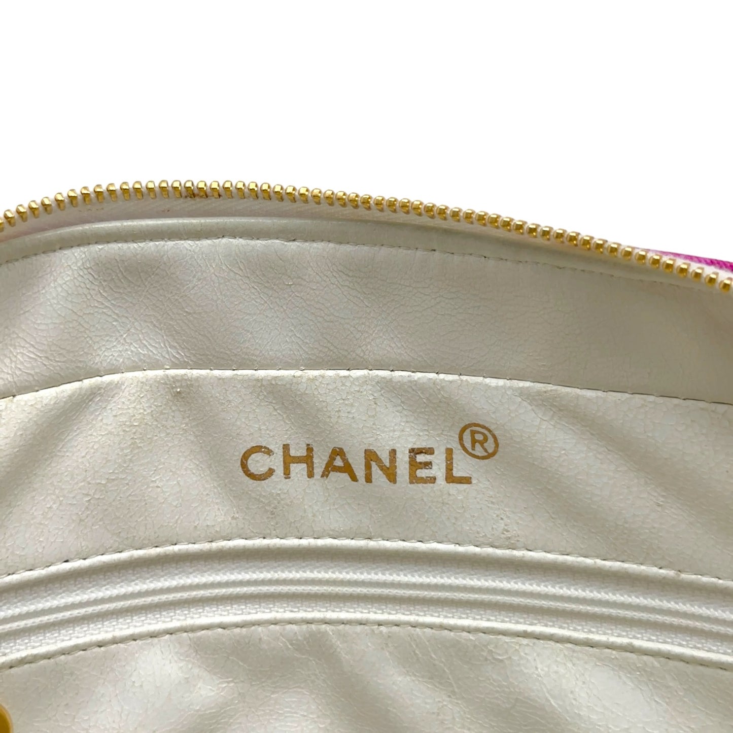 Chanel Top Handle Handbag Multicolor Camellia Floral