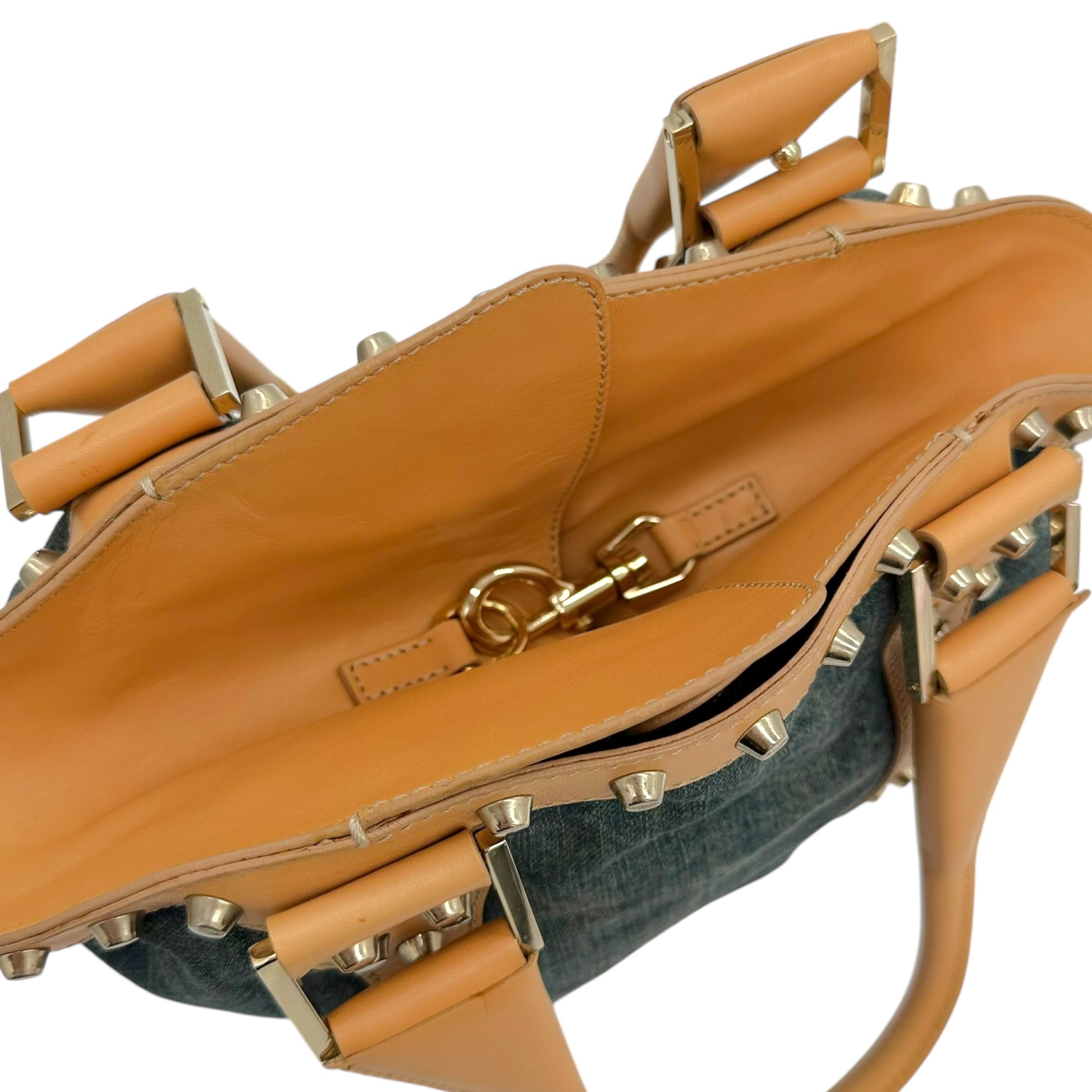 Fendi Studded Denim Bucket Bag - Outfit Repeater