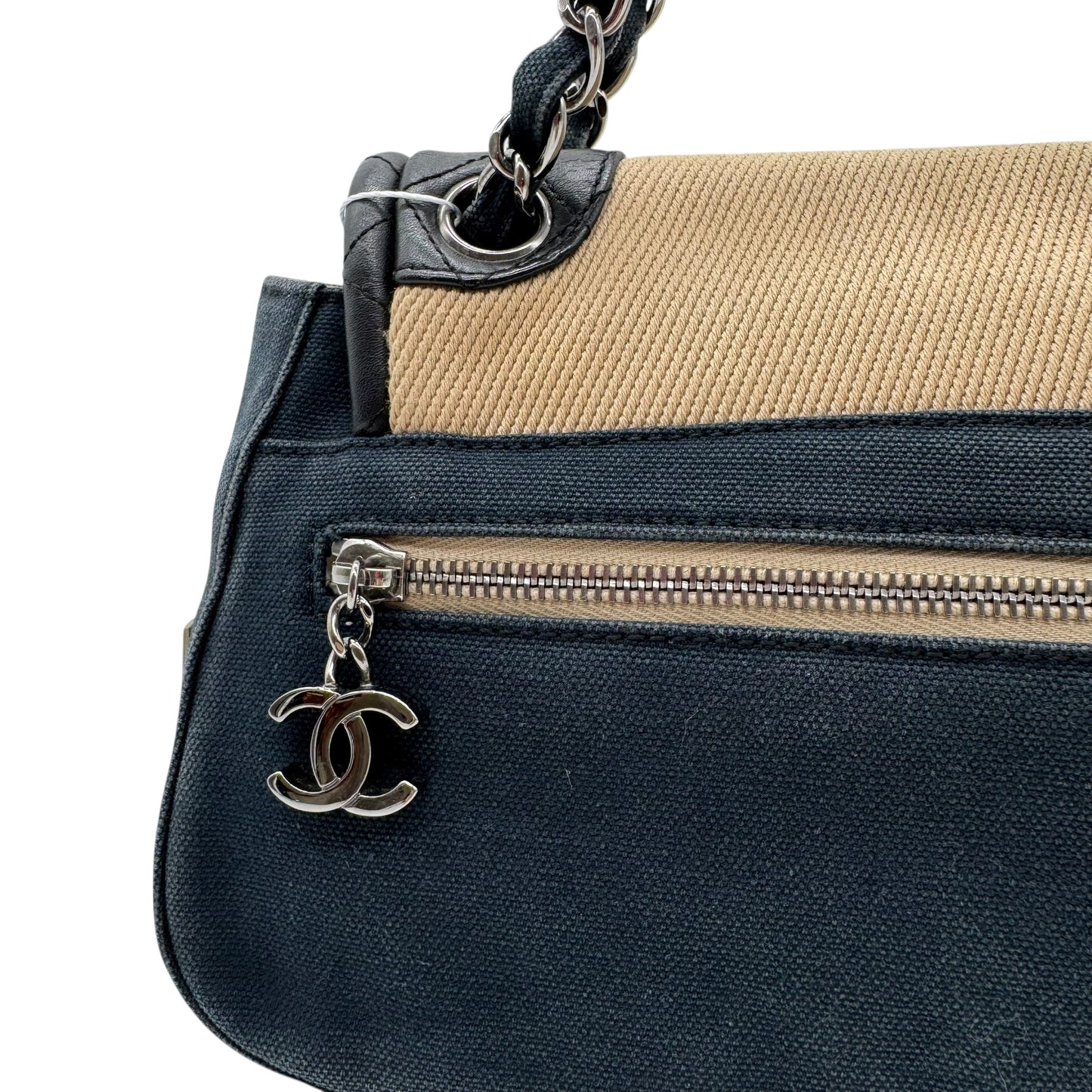 Chanel Sport Navy Blue Canvas Sporty Flap Bag w/ Charm 2004-05 - Outfit Repeater