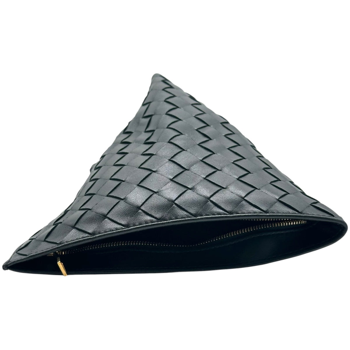 Bottega Veneta Black Intrecciato Small Clutch Bag