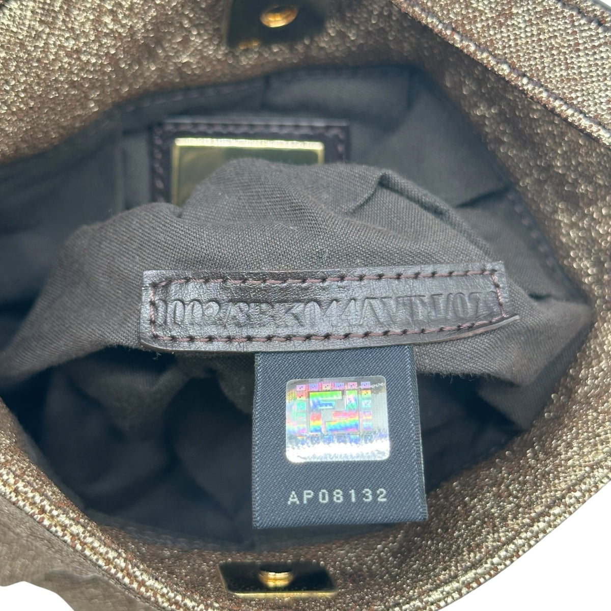 Fendi Gold Leather Mini Chef Handbag