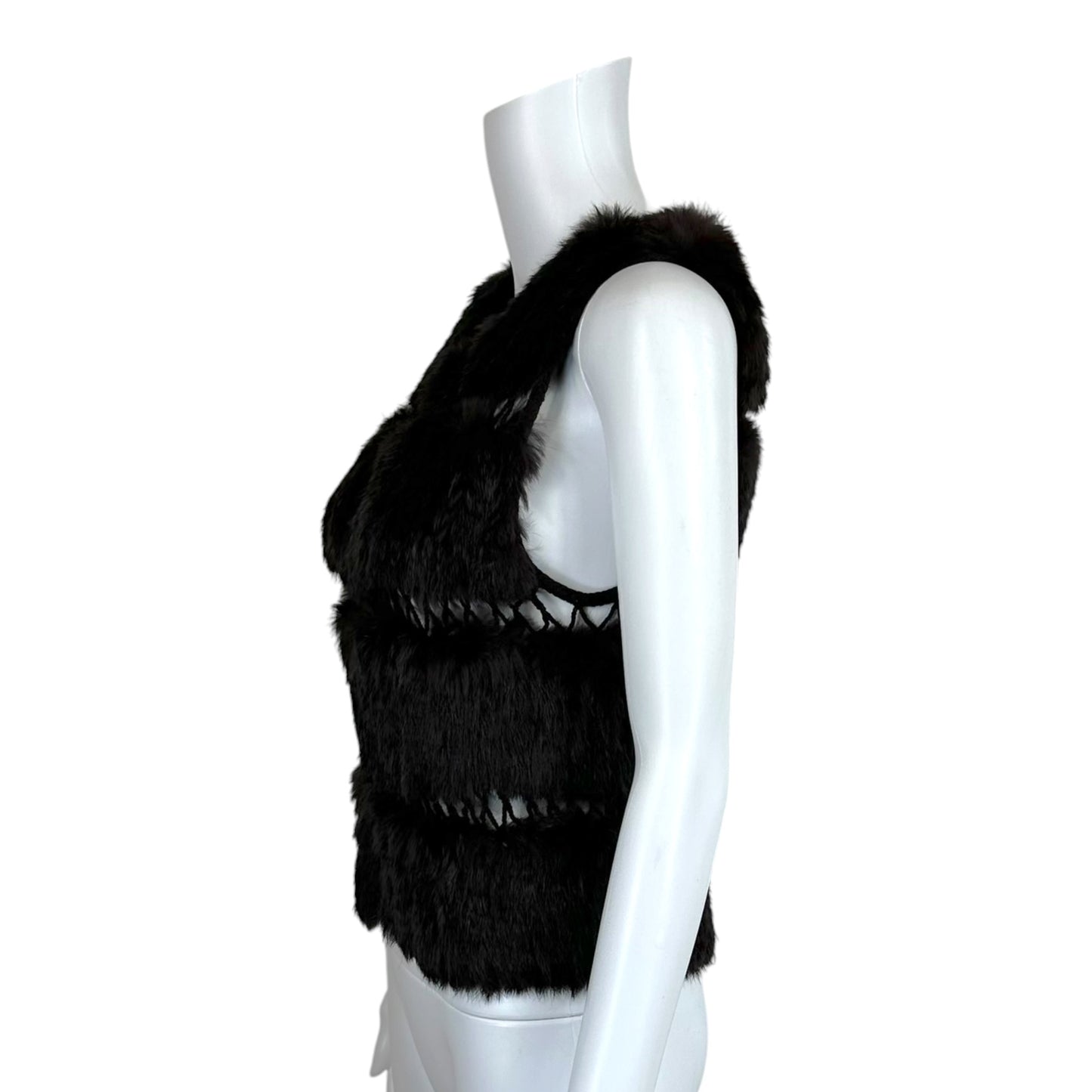 BCBGMaxAzria Brown Rabbit Fur Vest
