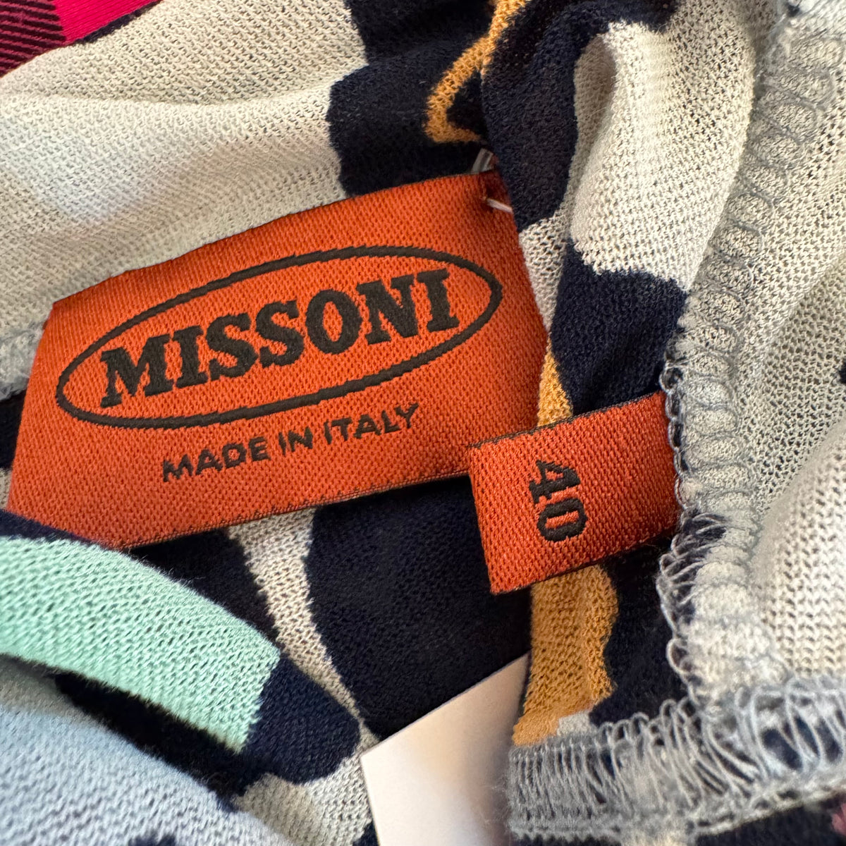 Missoni Twist-Front Top Light Blue Multicolor Leopard