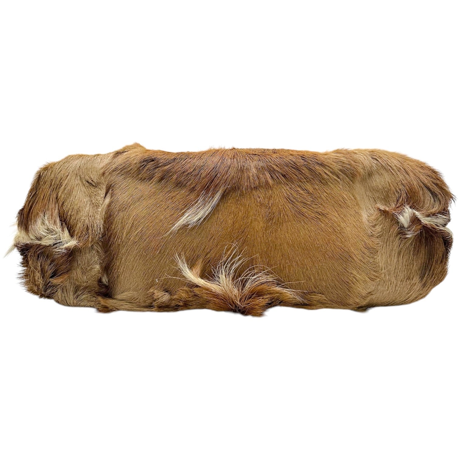 Fendi Goat Hair Fur Tote Bag Tan with Black Leather Straps