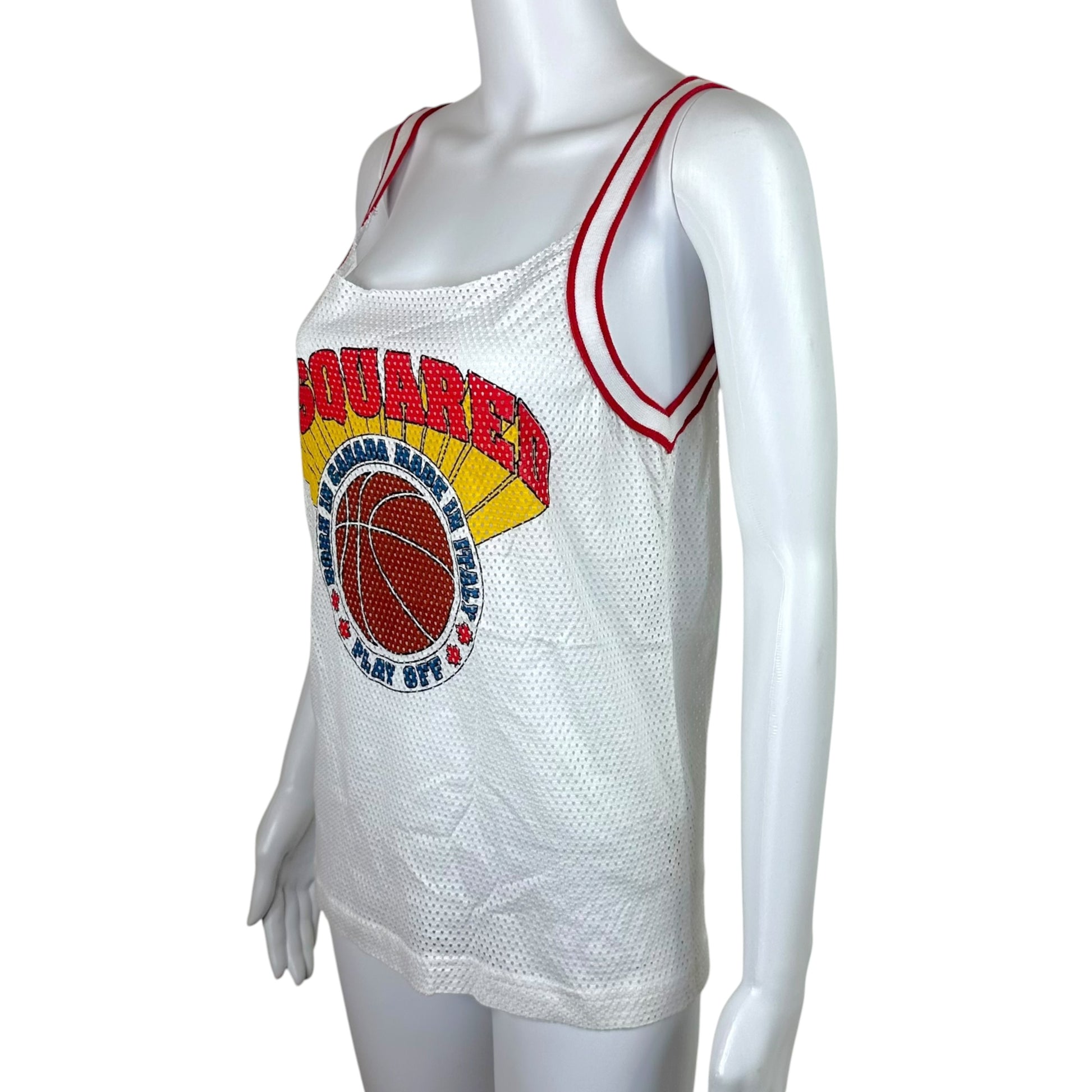 Dsquared2 Basketball Jersey Graphic Tank Top White