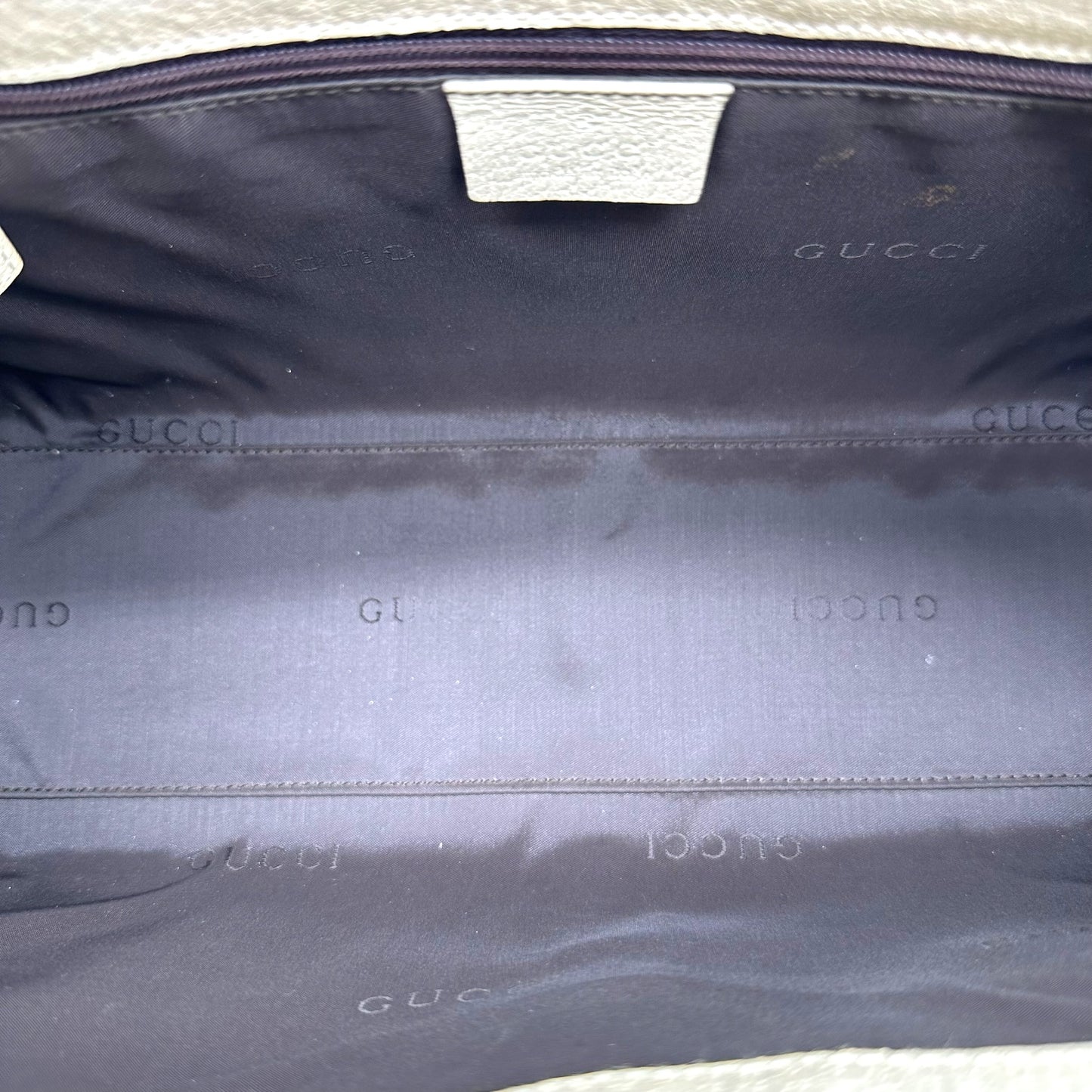 Gucci Beige Canvas & Ivory Leather Mini Jackie Bag