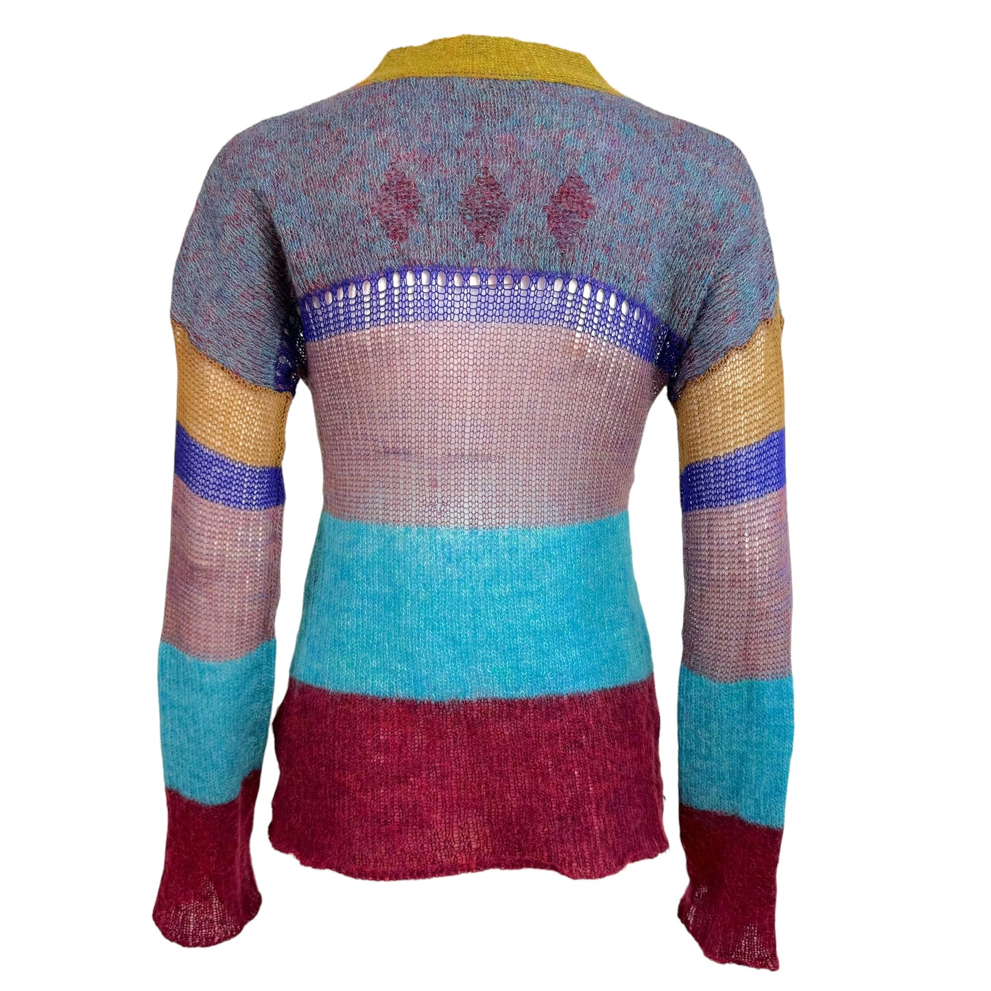 Vivienne Westwood Red Label Multicolor Striped Semi-Sheer Mohair Knit Sweater