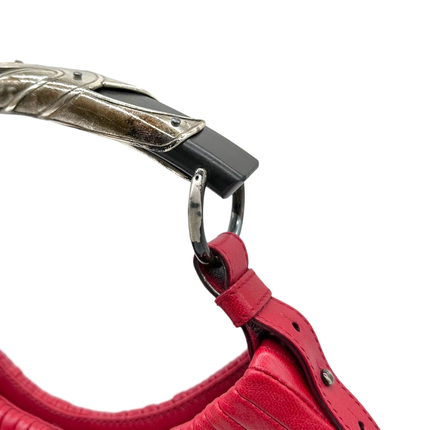 Yves Saint Laurent by Tom Ford Red Leather Logo Handle Mombasa Bag