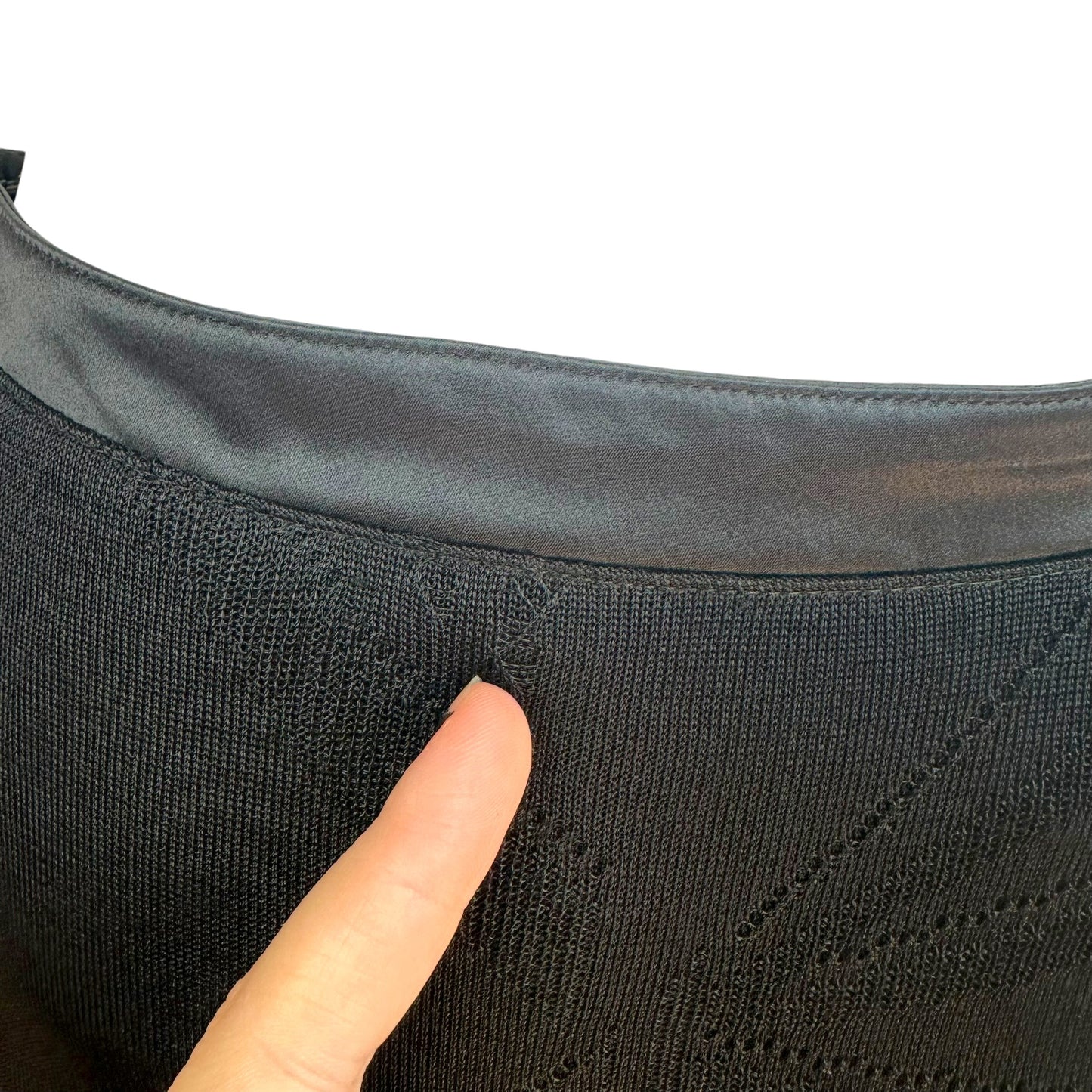 John Galliano S/S 2004 Black Silk & Knit Panelled Midi Skirt