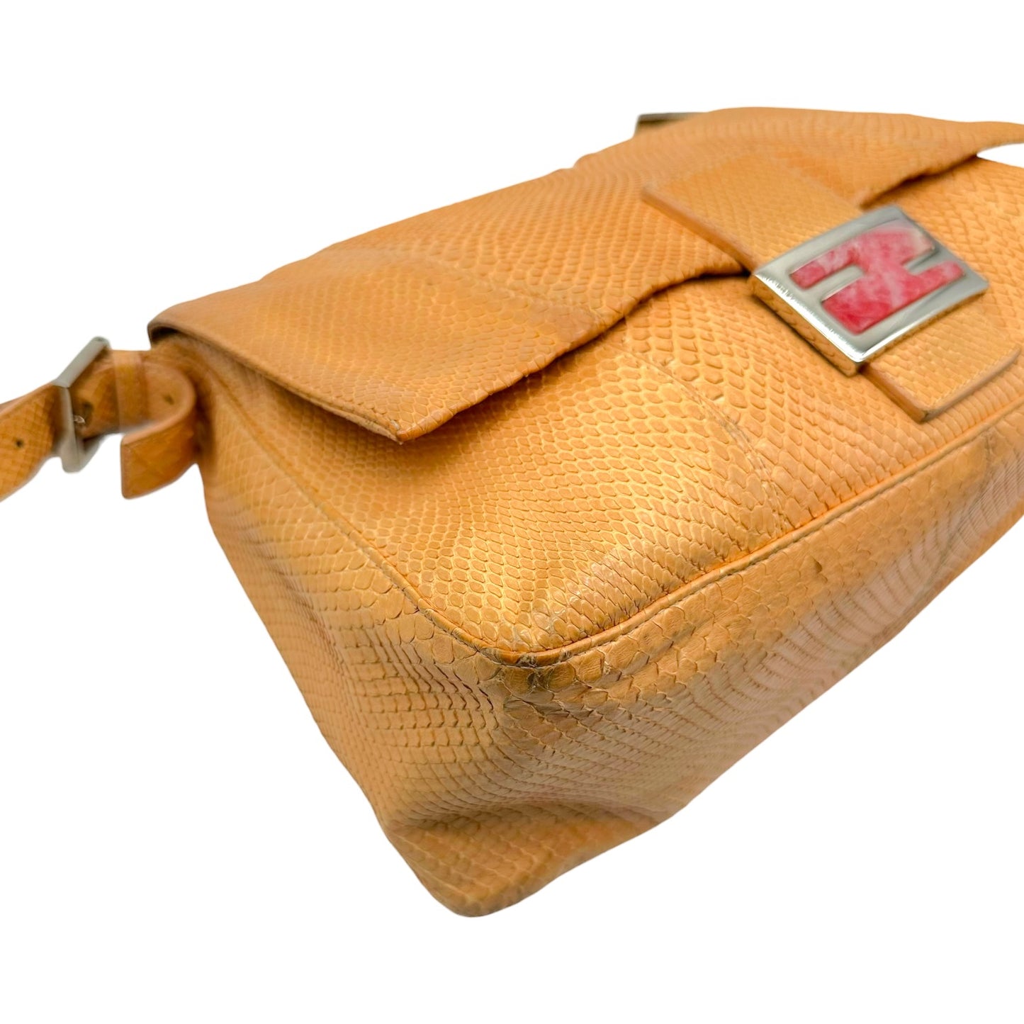 Fendi Salmon Pink Python & Marble Stone Mama Baguette Bag