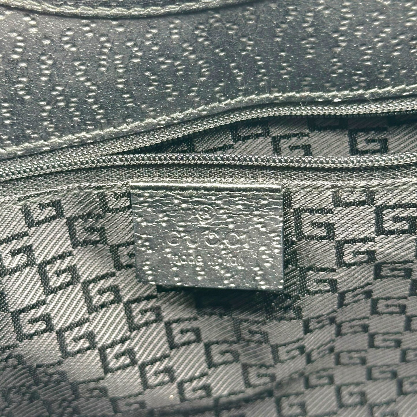 Gucci Taupe Canvas & Black Leather Jackie Bag