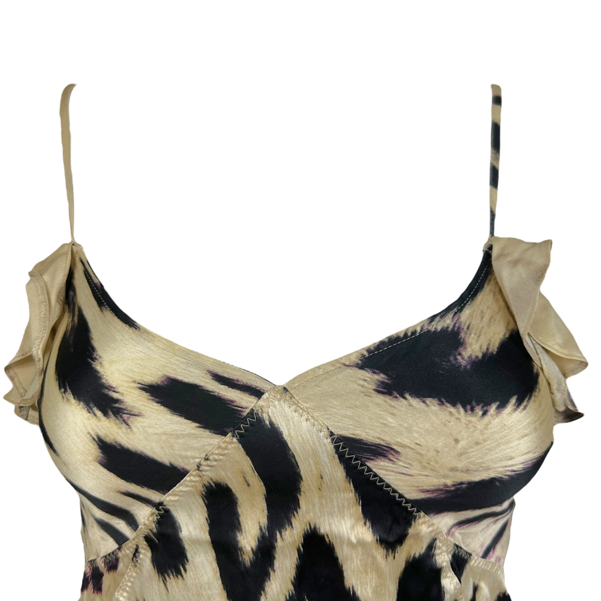 Roberto Cavalli Leopard Print Silk Ruffle Cami - Outfit Repeater