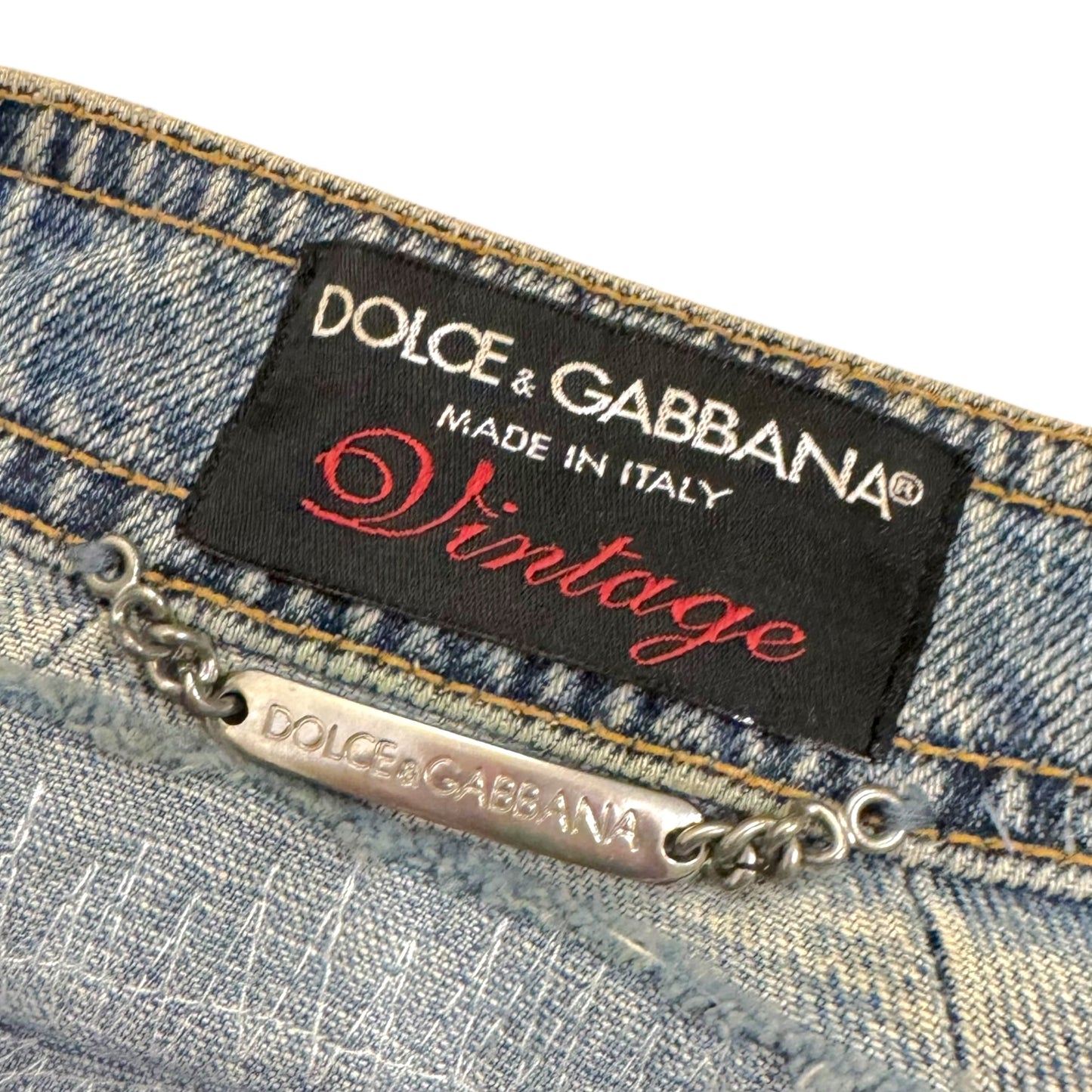 Dolce & Gabbana Denim Hook & Eye Rhinestone Logo Collar Denim Jacket - Outfit Repeater