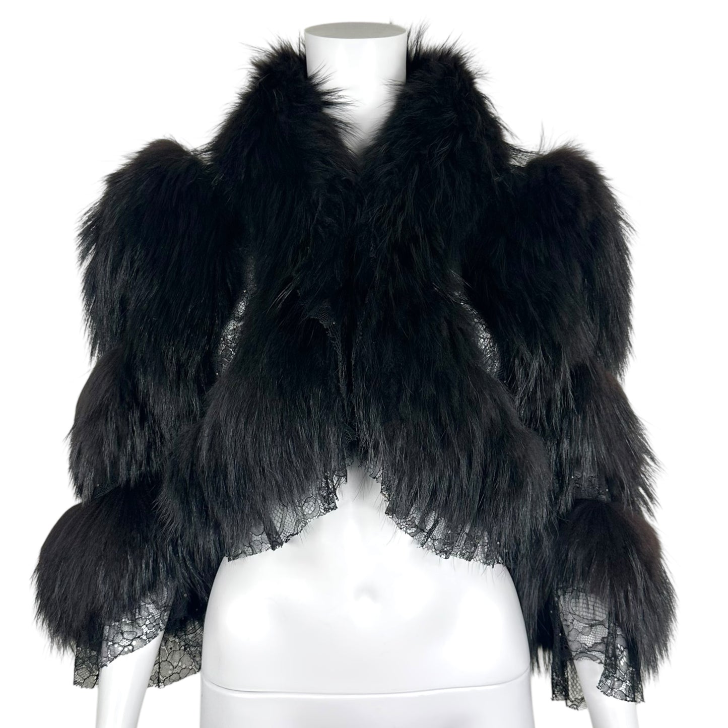Roberto Cavalli Cropped Black Fox Fur Bolero Coat