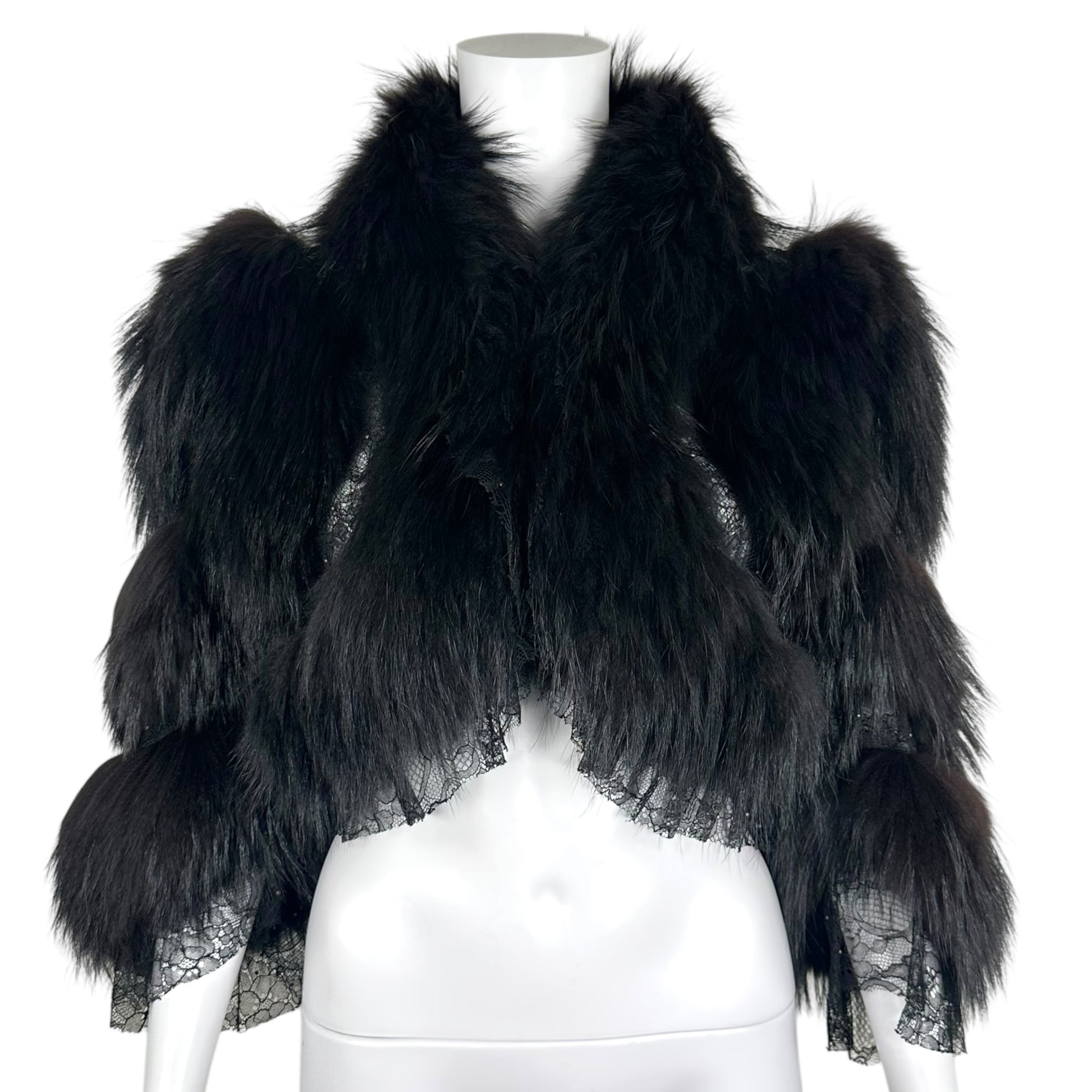Roberto Cavalli Cropped Black Fox Fur Bolero Coat