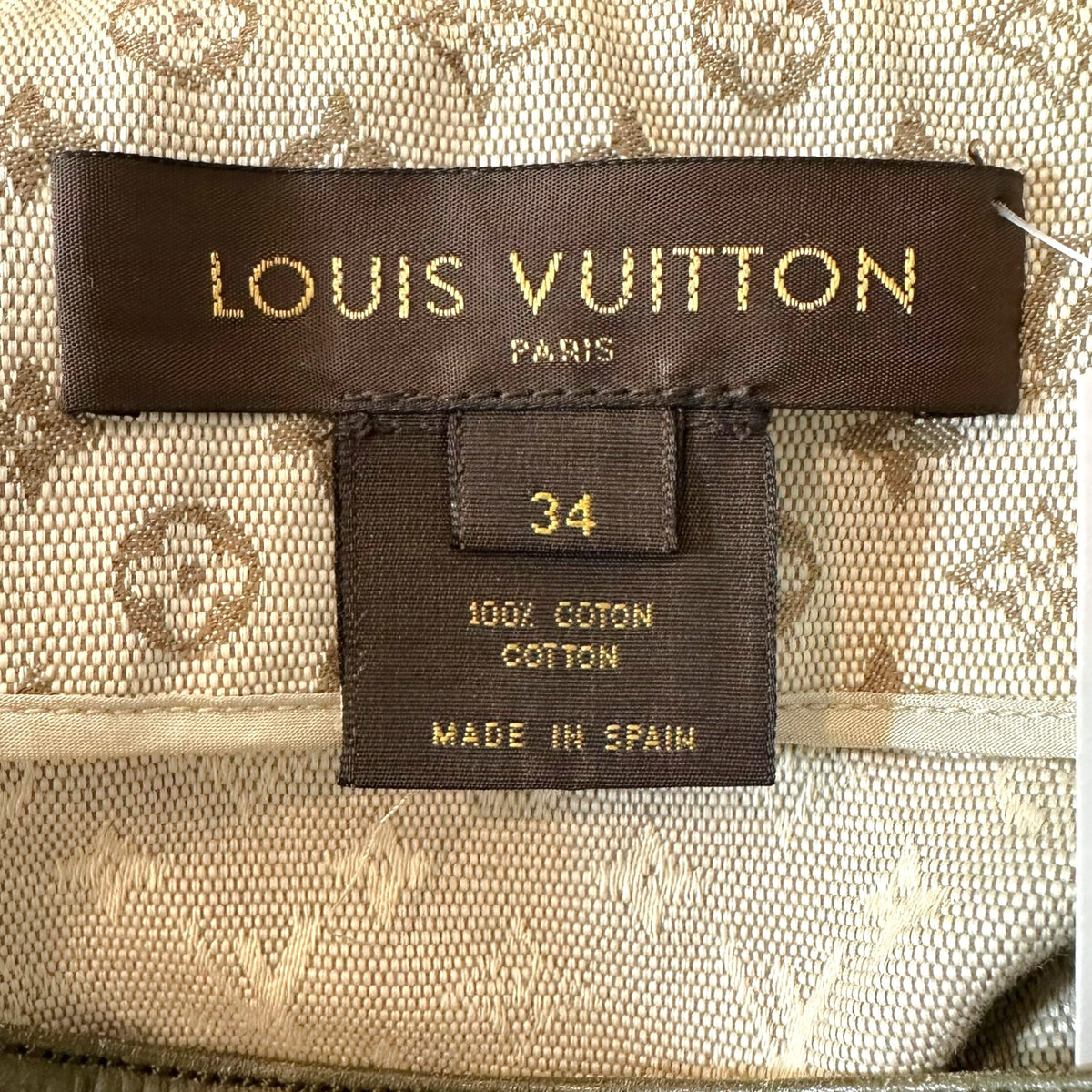 Louis Vuitton Midi Skirt Khaki Green Monogram