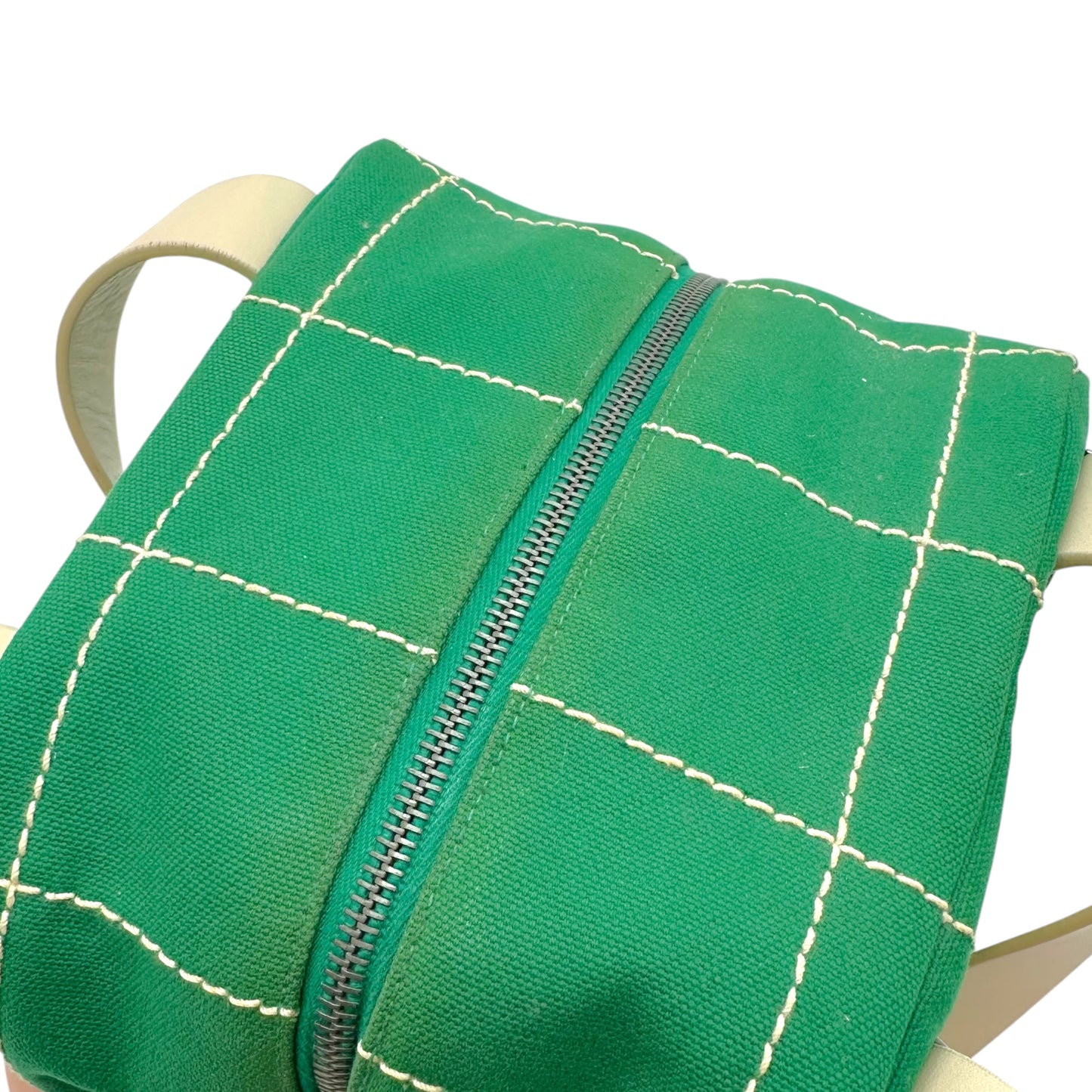 Chanel Green Canvas Quilted Handbag