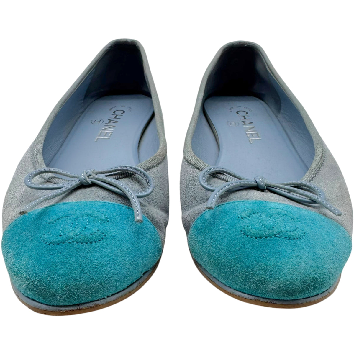 Chanel 2024 Two-Tone Blue Suede Flats