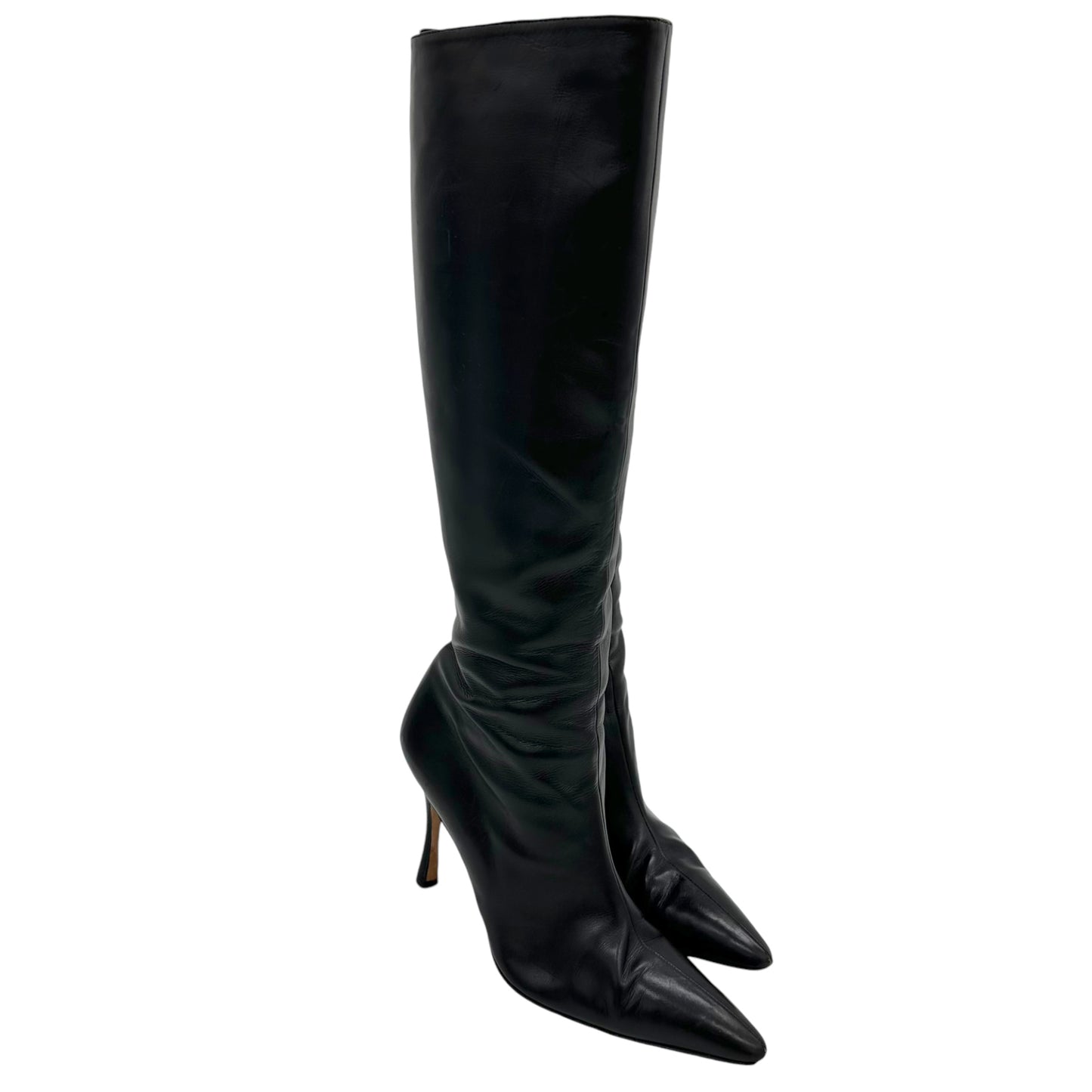 Manolo Blahnik Black Knee High Boots - Outfit Repeater