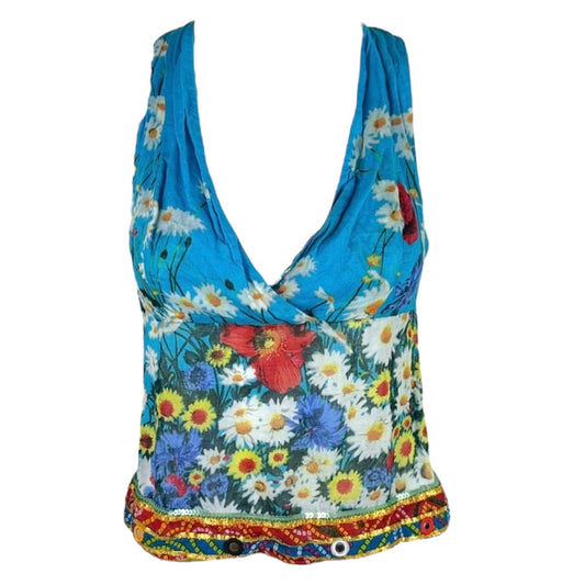 D&G Dolce & Gabbana 90's Mulicolor Floral Open Back Top NEW - Outfit Repeater