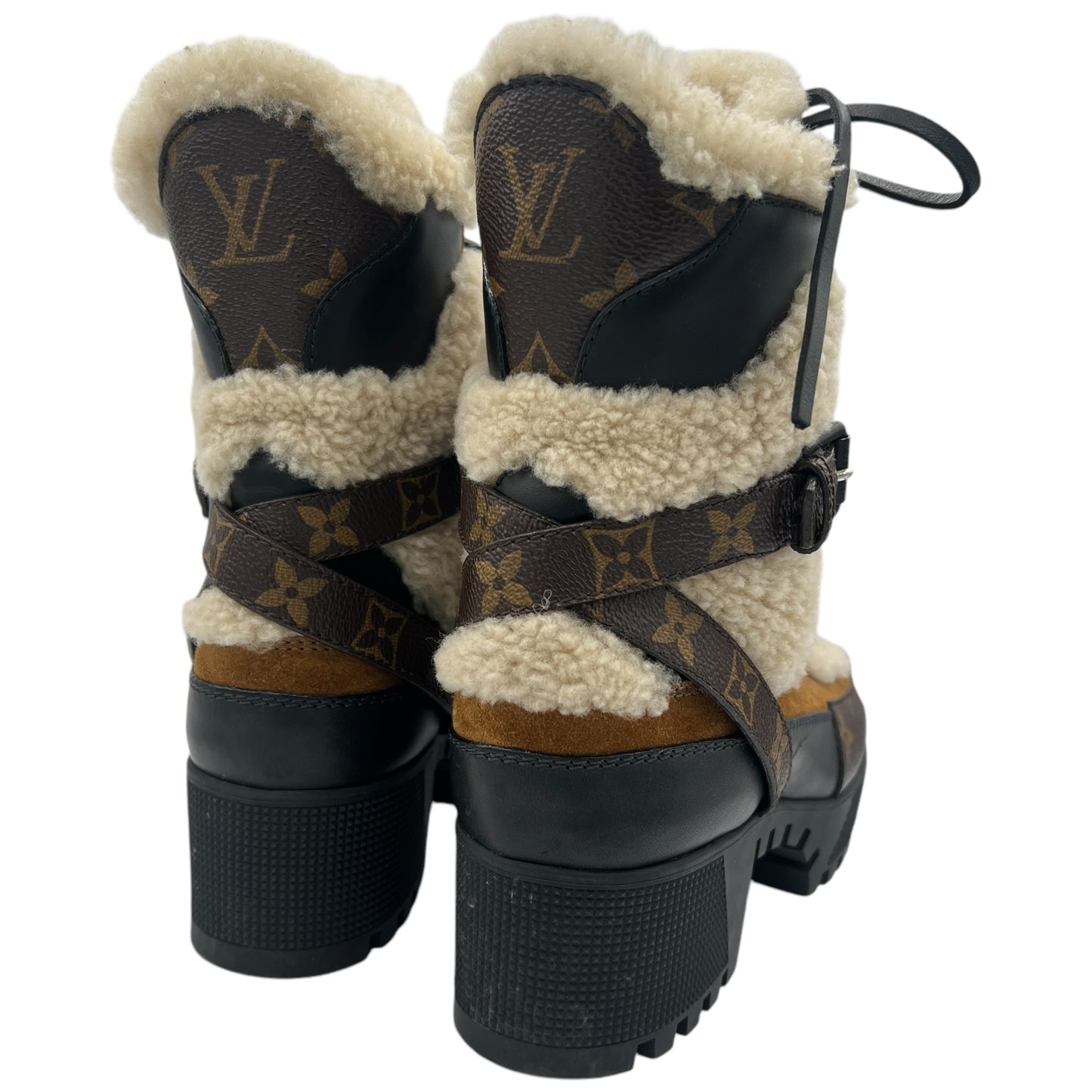 Louis Vuitton 2021 Laureate Platform Shearling Desert Boots