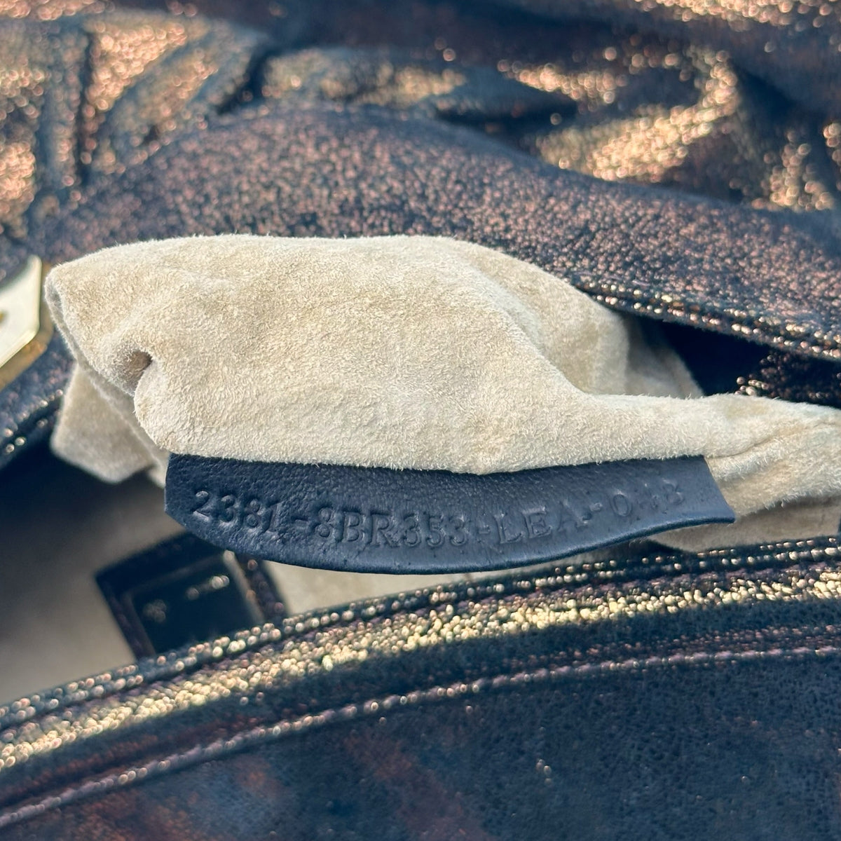 Fendi Bronze Metallic Suede Shoulder Bag