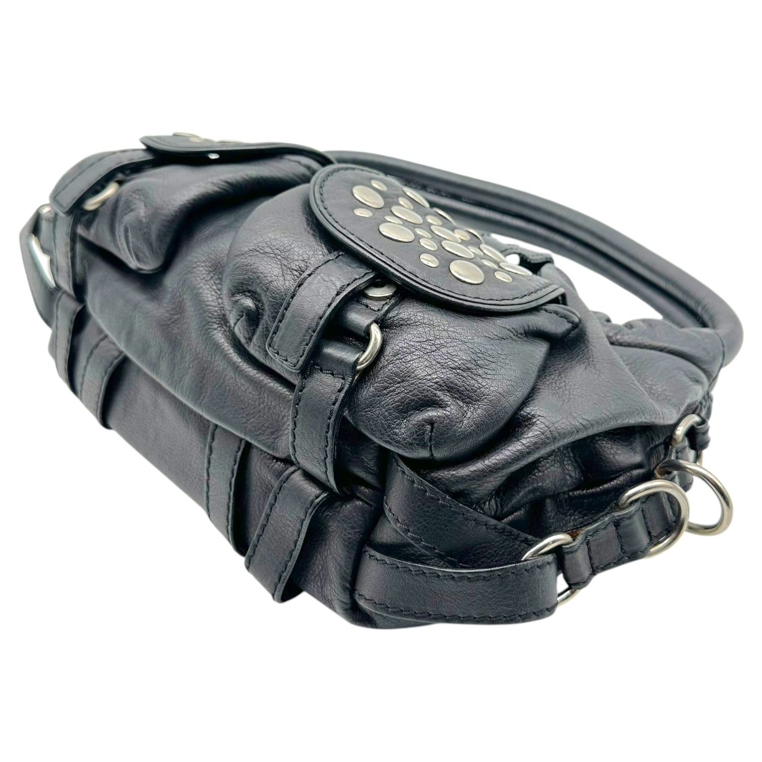 Sonia Rykiel Black Silver Studded Cargo Pocket Bag