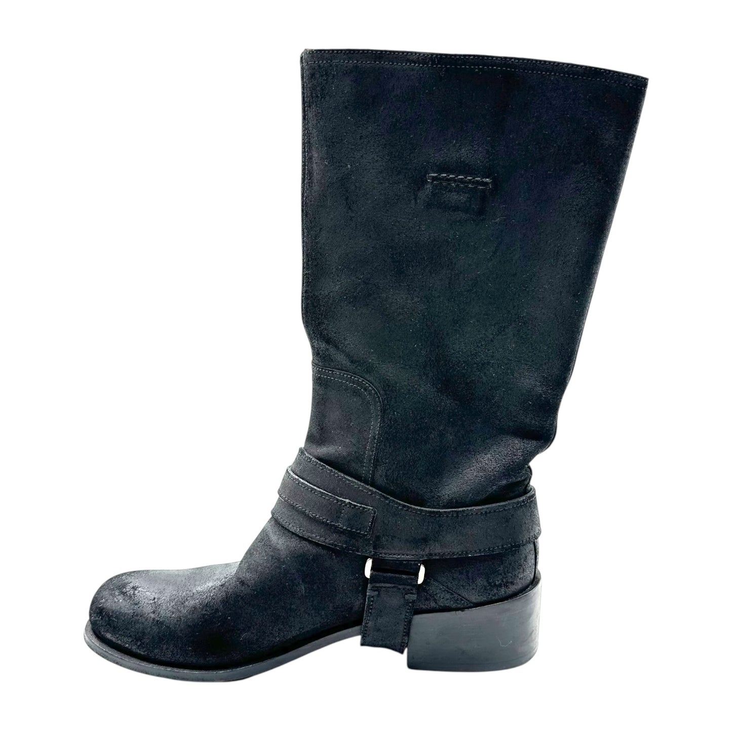 Christian Dior Black Leather Moto Boots
