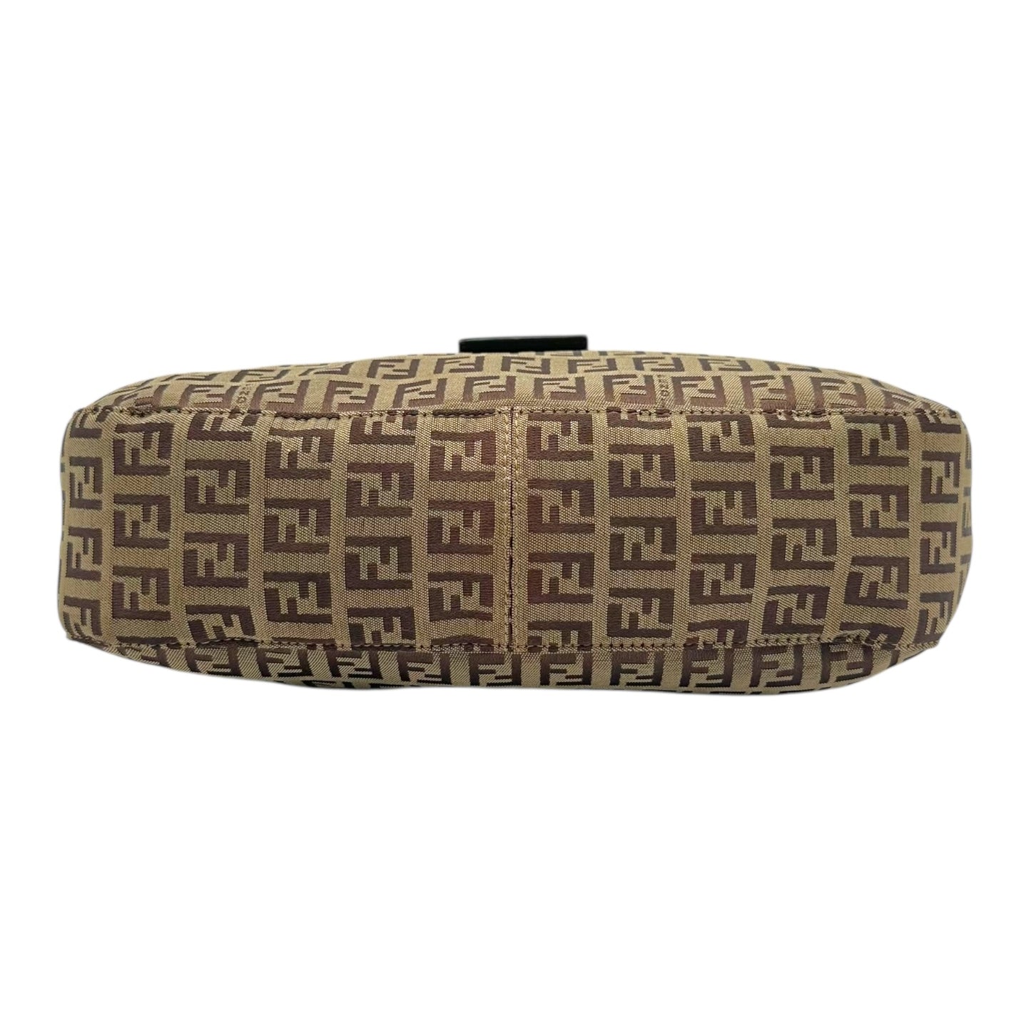 Fendi Tan Zucchino Monogram Shoulder Baguette Bag