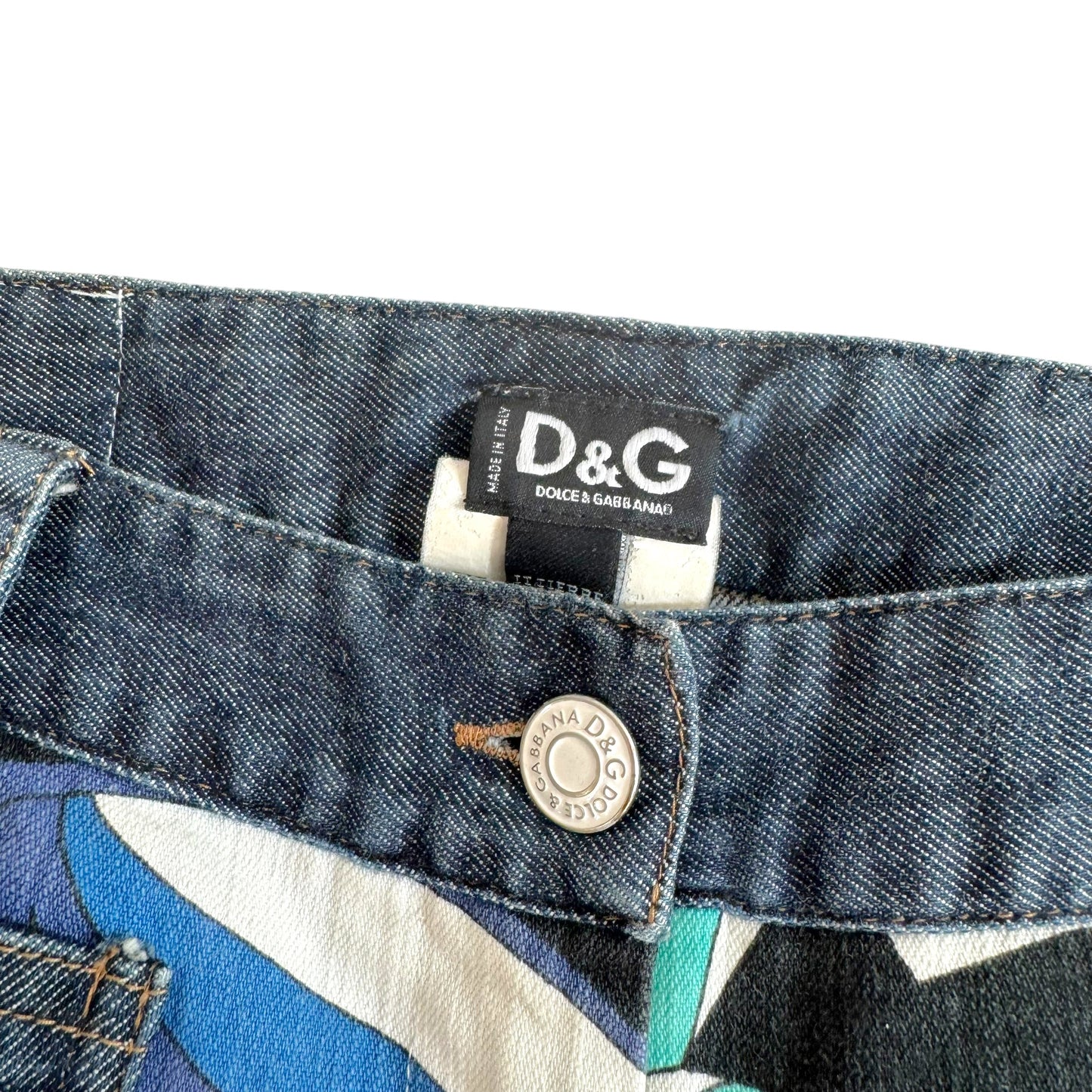 D&G Blue Floral Printed Capri Pants