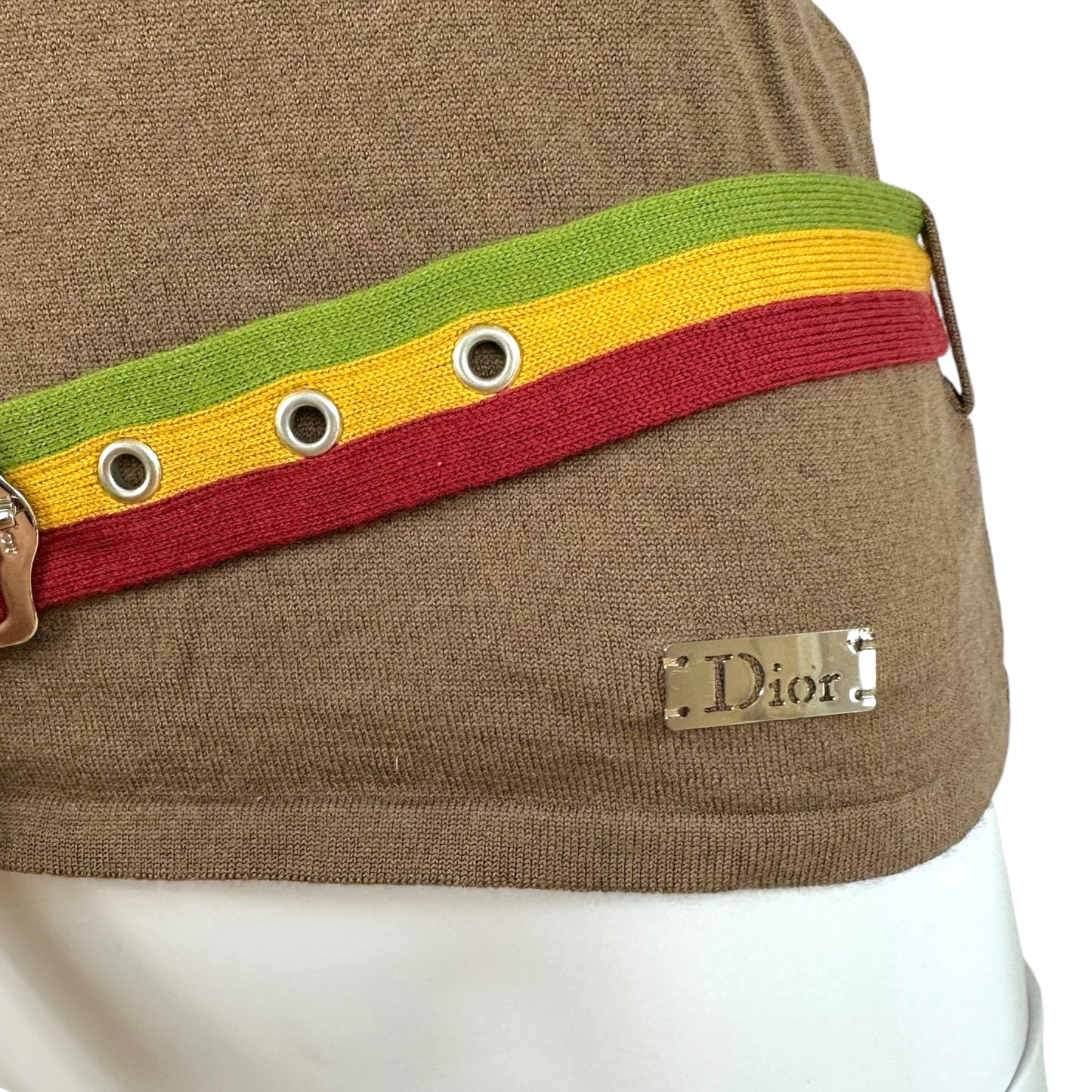 Christian Dior F/W 2004 Rasta Belted Cashmere & Wool Knit Tank