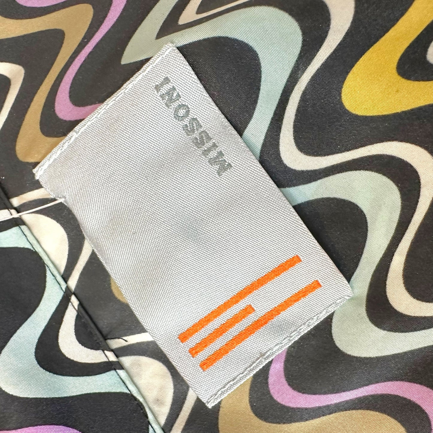Missoni M Multicolor Chevron Print Nylon Longline Jacket
