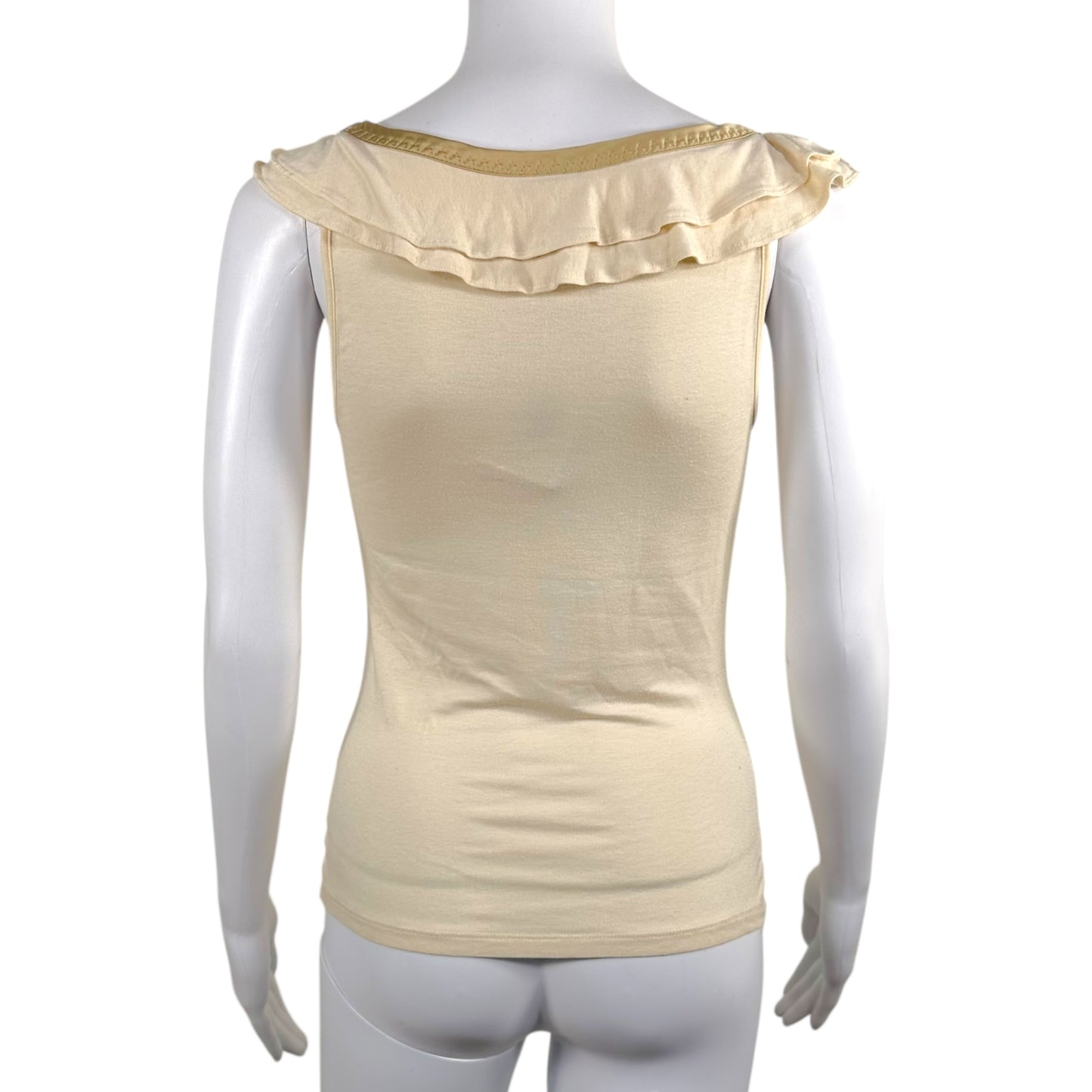 D&G Dolce & Gabbana Ivory & Purple Floral Graphic Tank Top - Outfit Repeater