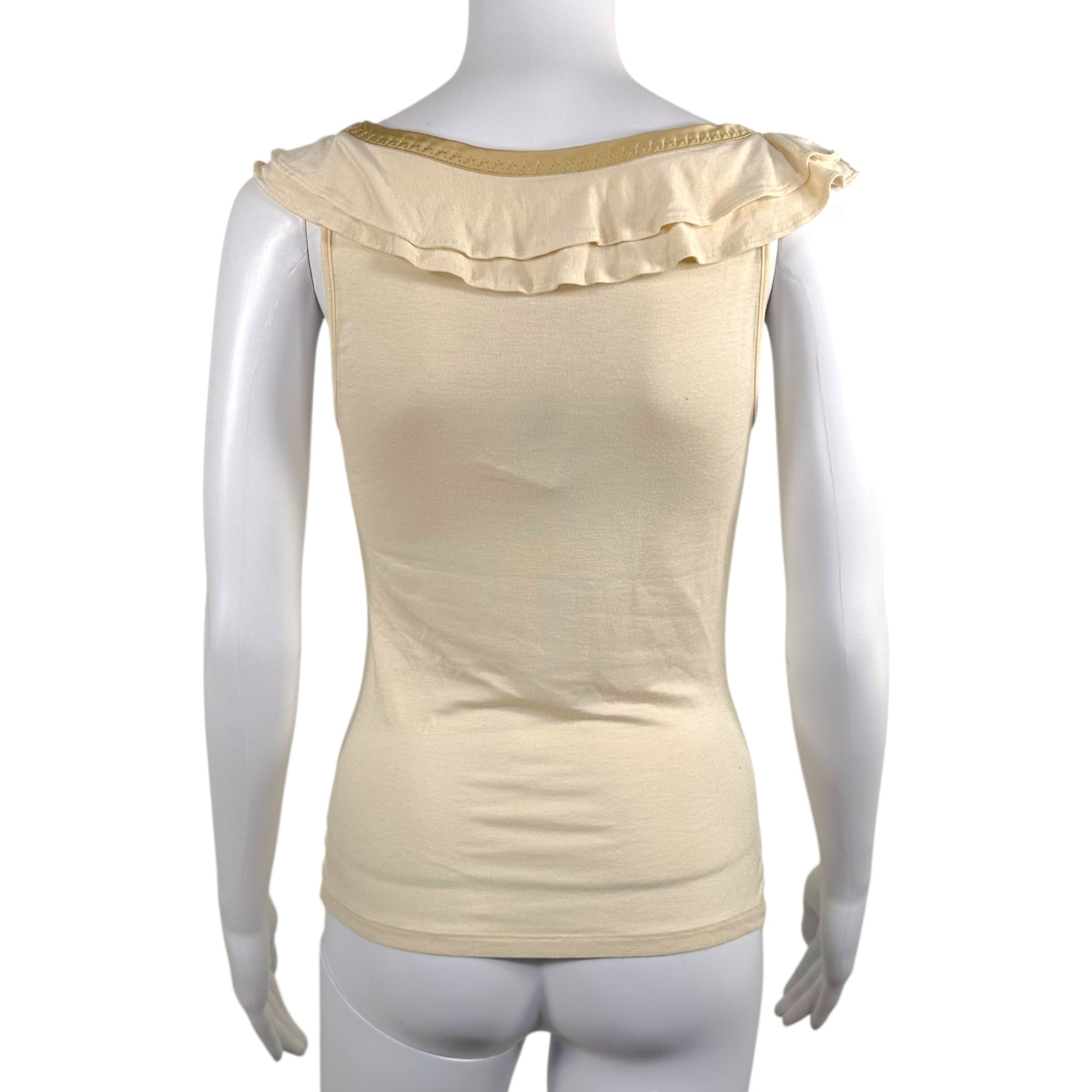 D&G Dolce & Gabbana Ivory & Purple Floral Graphic Tank Top - Outfit Repeater