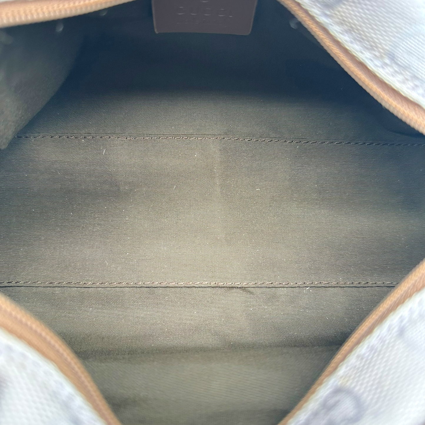 Gucci Lavender Monogram Canvas & Brown Leather Crescent Pochette Mini Bag