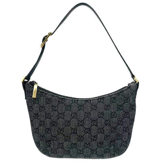 Gucci Gray Denim Monogram Shoulder Bag - Outfit Repeater