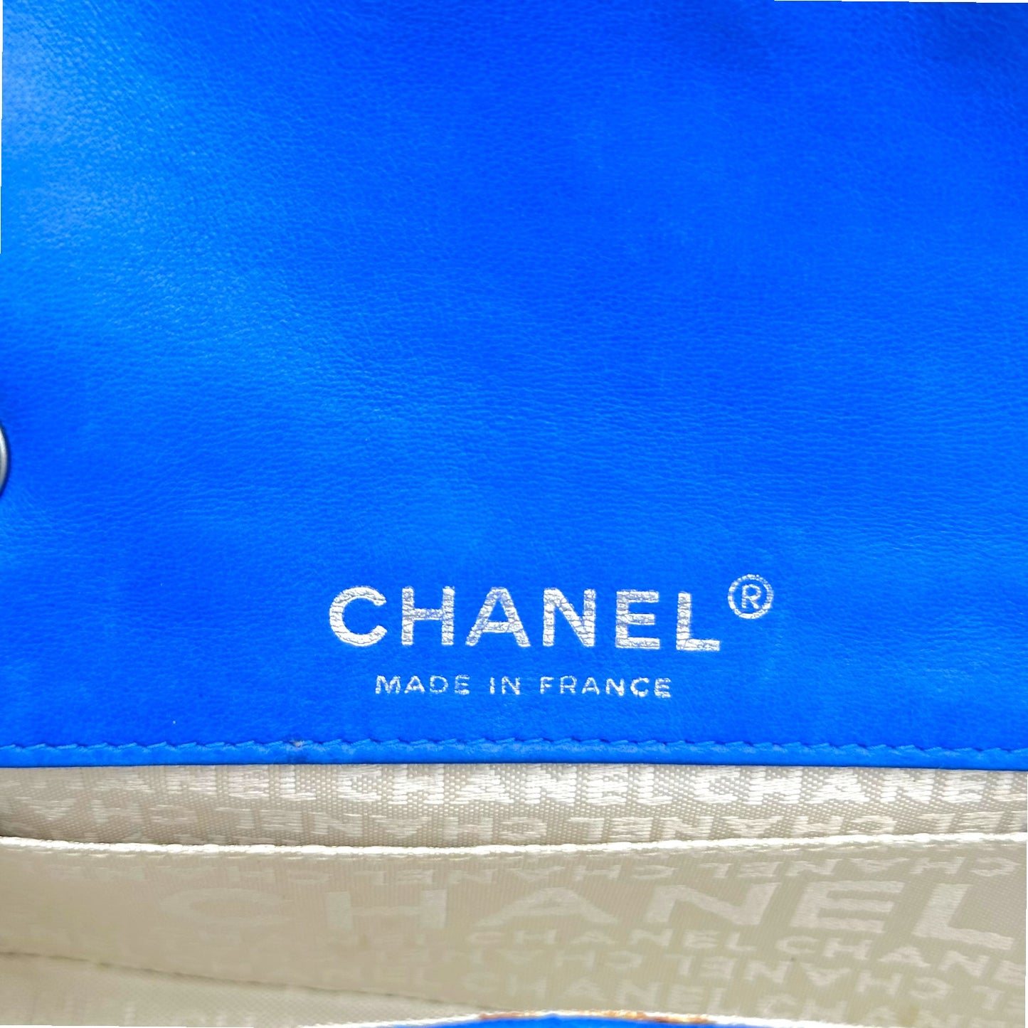 Chanel Cobalt Blue & Silver Matelasse Ladybug Charm Extra Mini Flap 2003-04