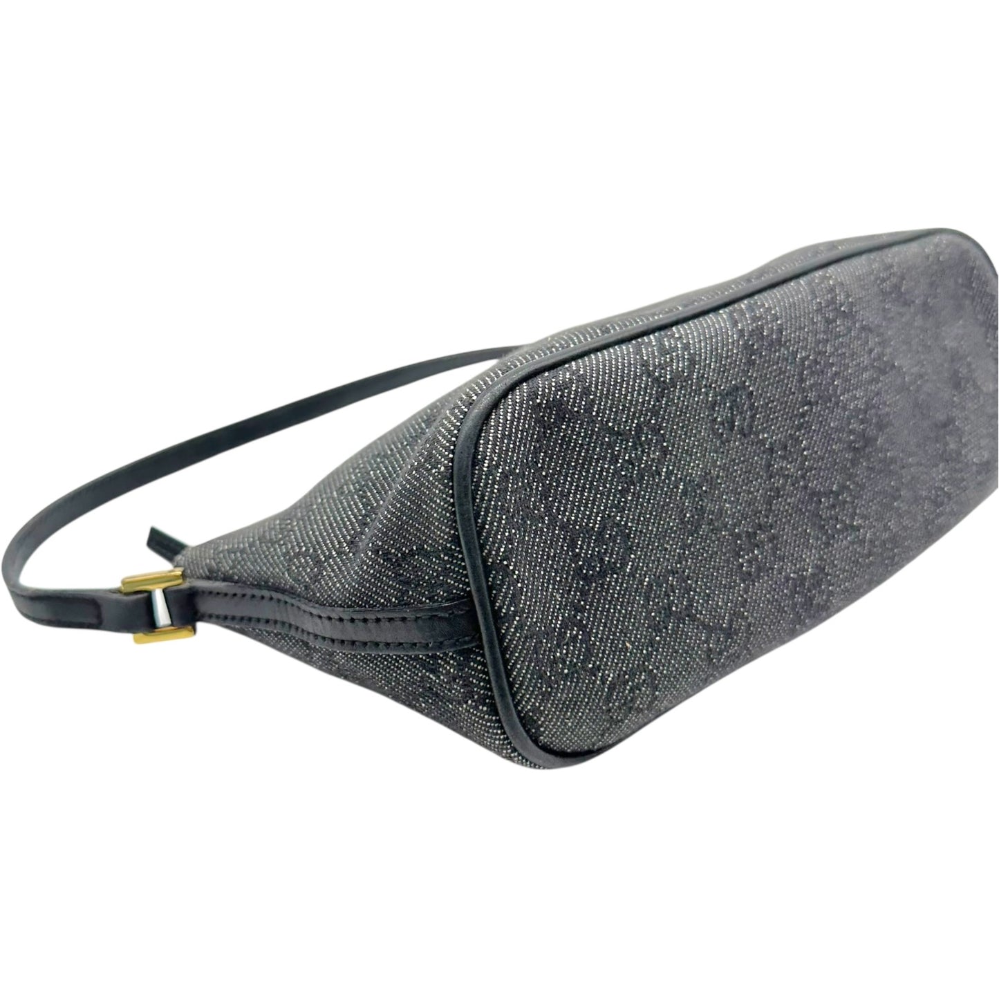 Gucci Gray Denim Monogram Boat Pochette Mini Bag