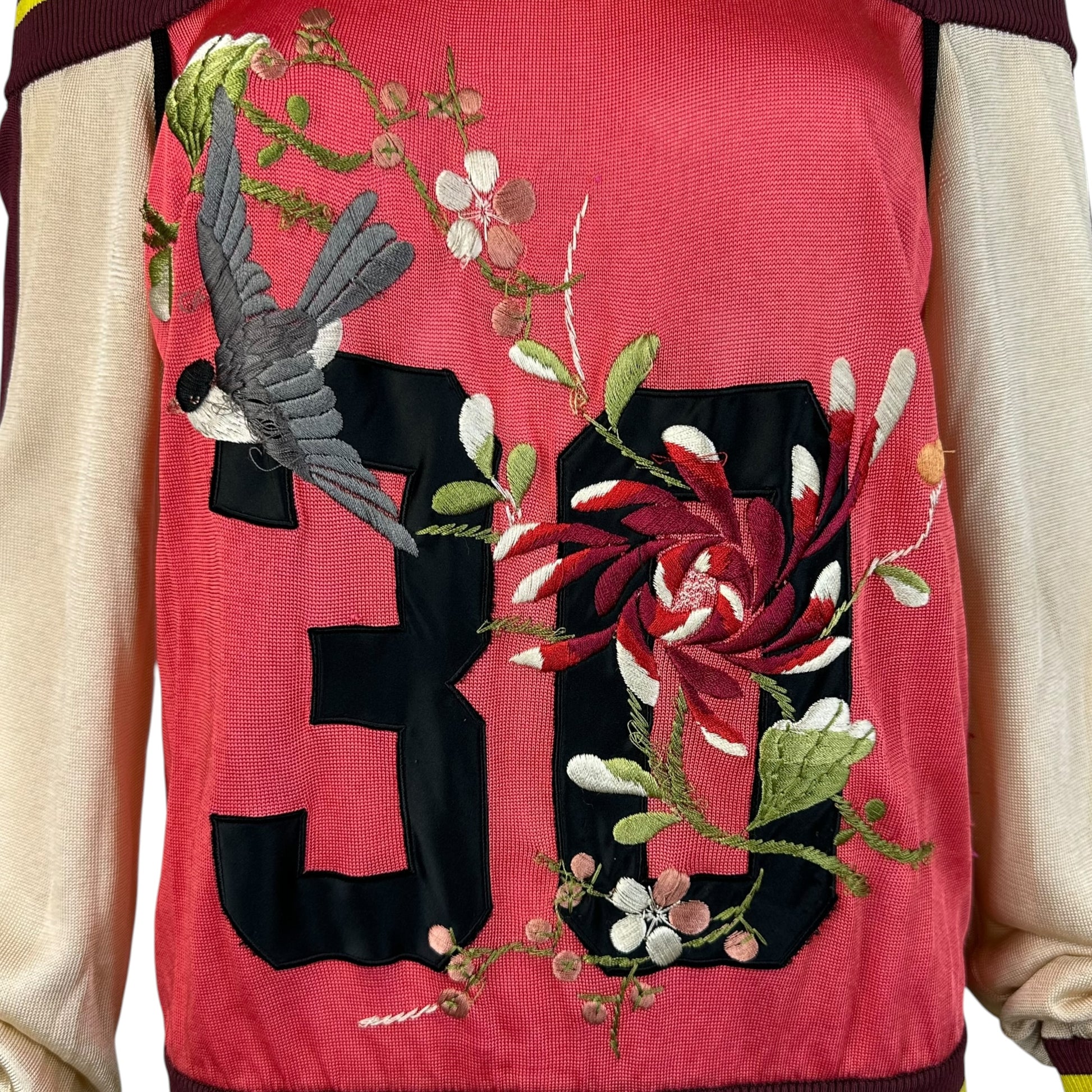Jean Paul Gaultier Knit Off-Shoulder Coral Floral Top