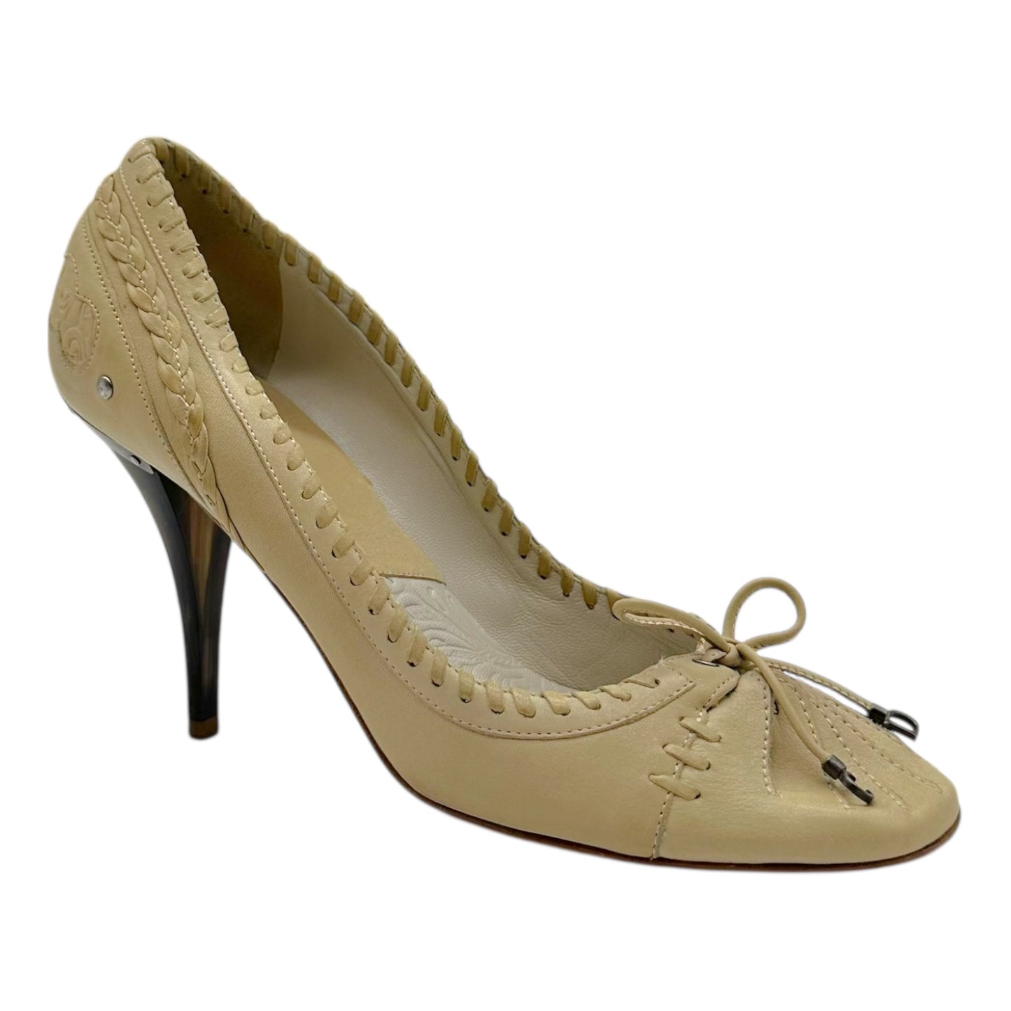 Christian Dior Dior Beige Leather & Elephant Tusk Heels - Outfit Repeater